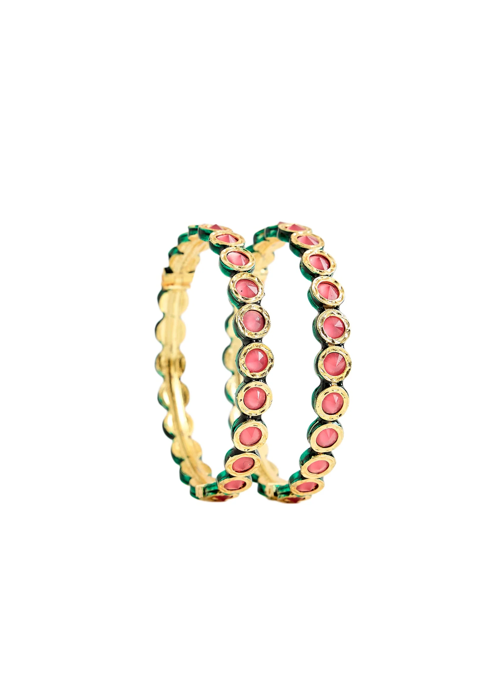 Floral Enamel Kundan Bracelet - Image 2