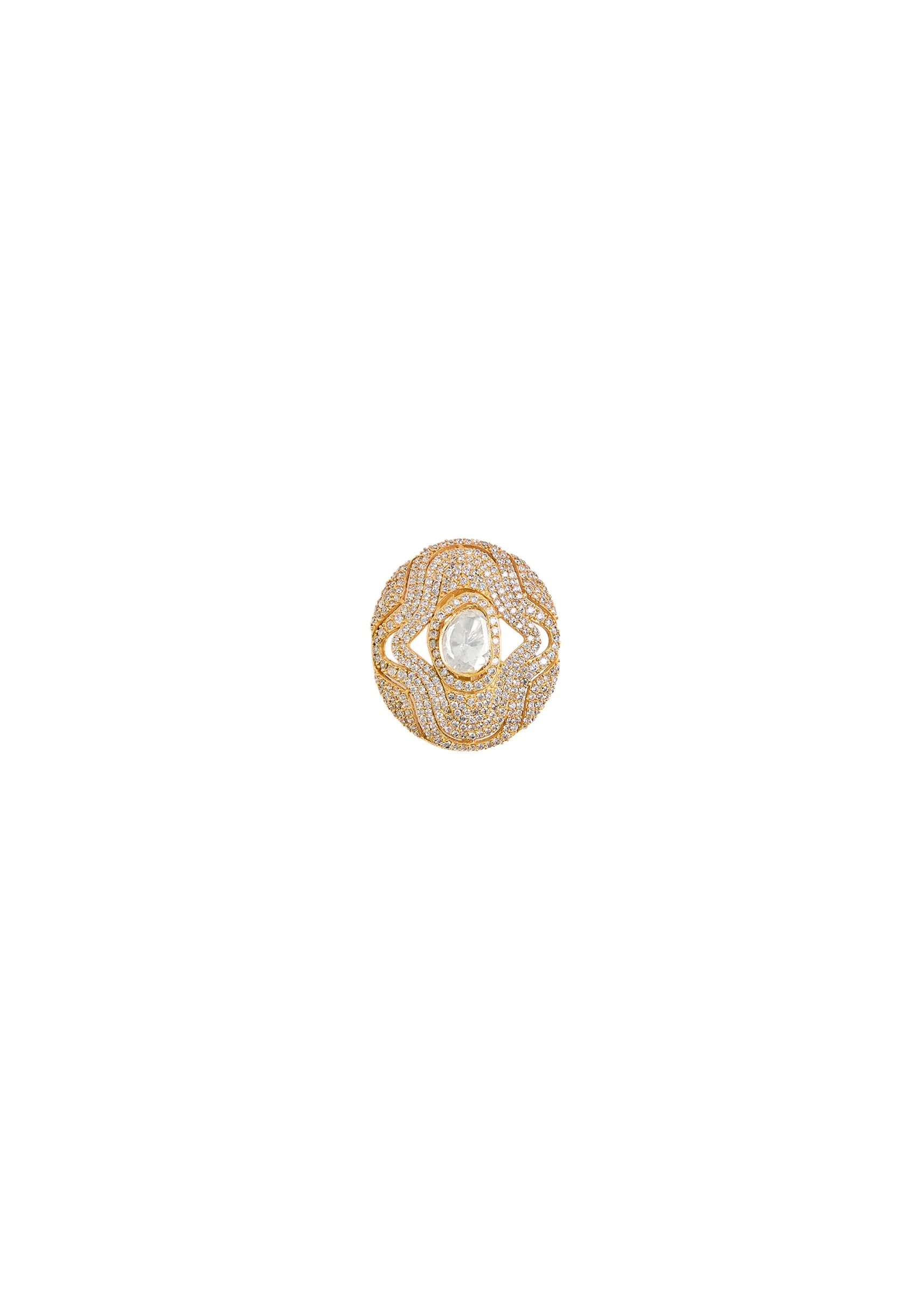 Floral Kundan Stud Earrings - Image 3