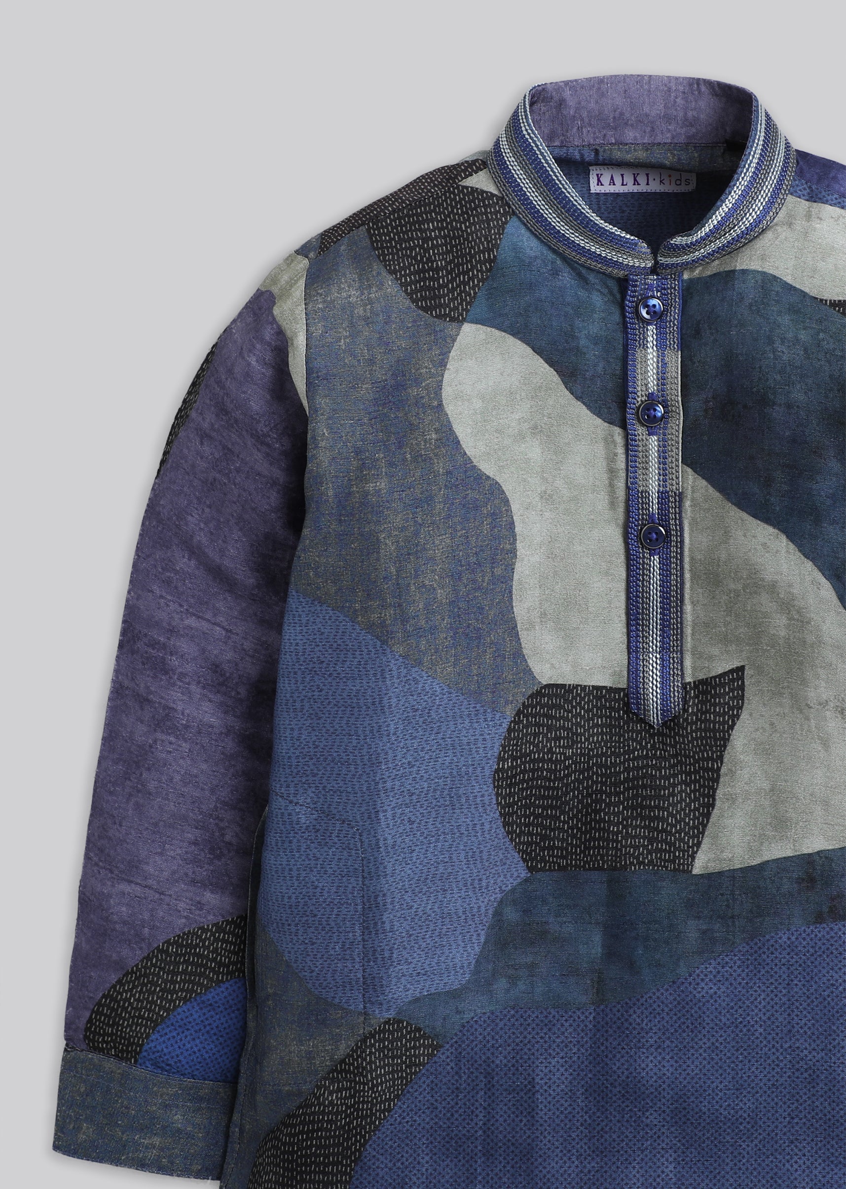 Geometric Colour Blocked Kurta Set - Image 5