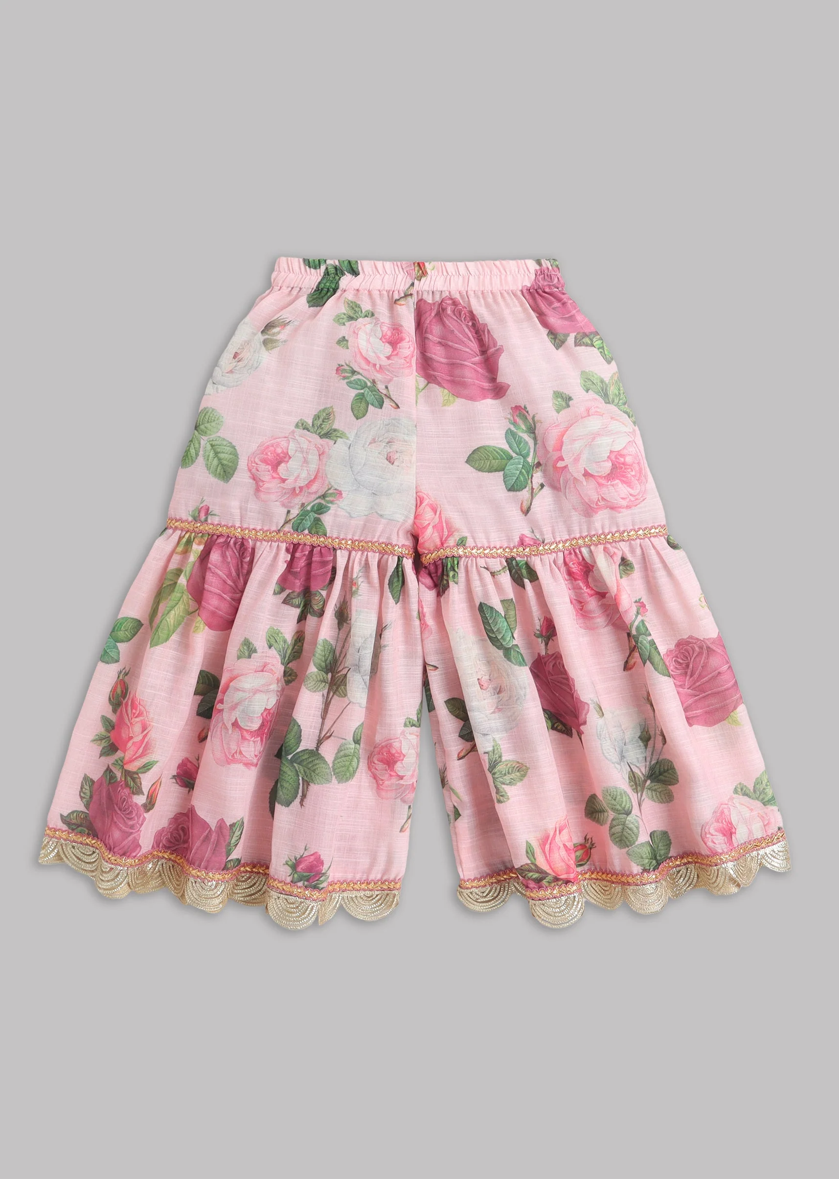 Girls Baby Pink Salwar Kameez With Dupatta - Image 5