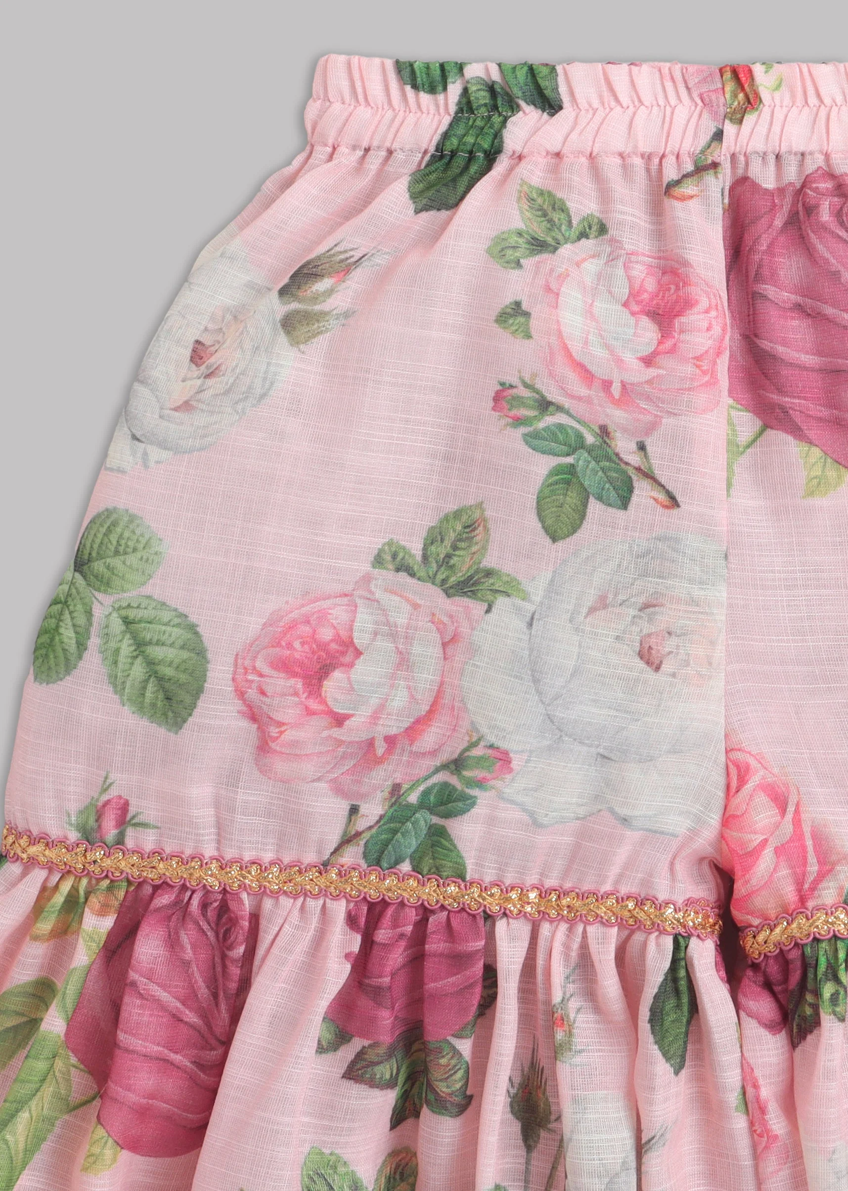 Girls Baby Pink Salwar Kameez With Dupatta - Image 6