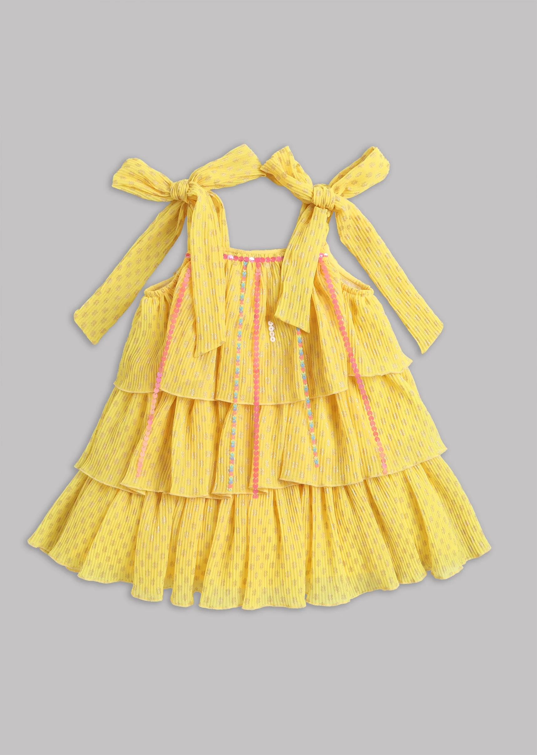 Girls Yellow Printed Salwar Kameez - Image 2