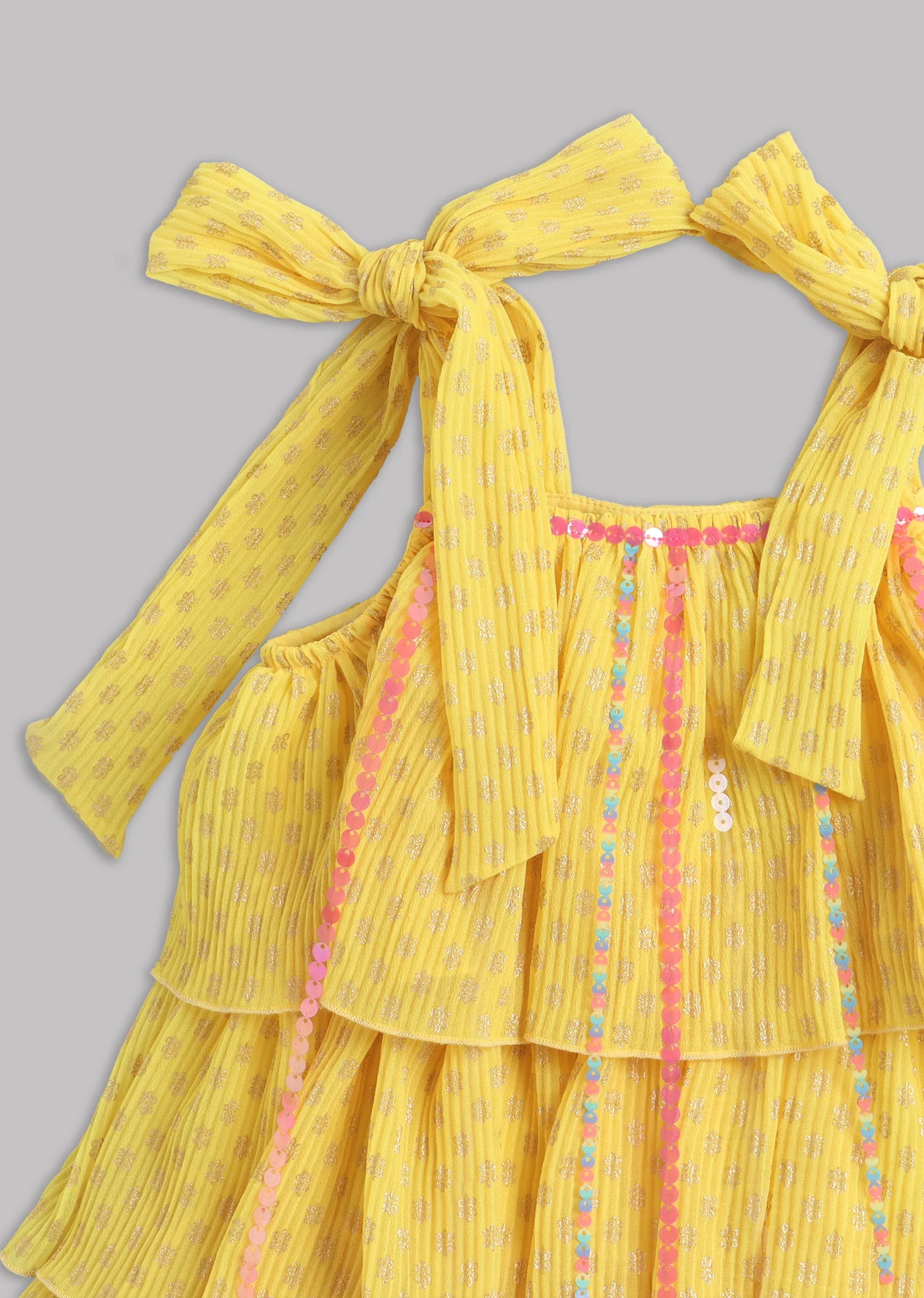 Girls Yellow Printed Salwar Kameez - Image 4