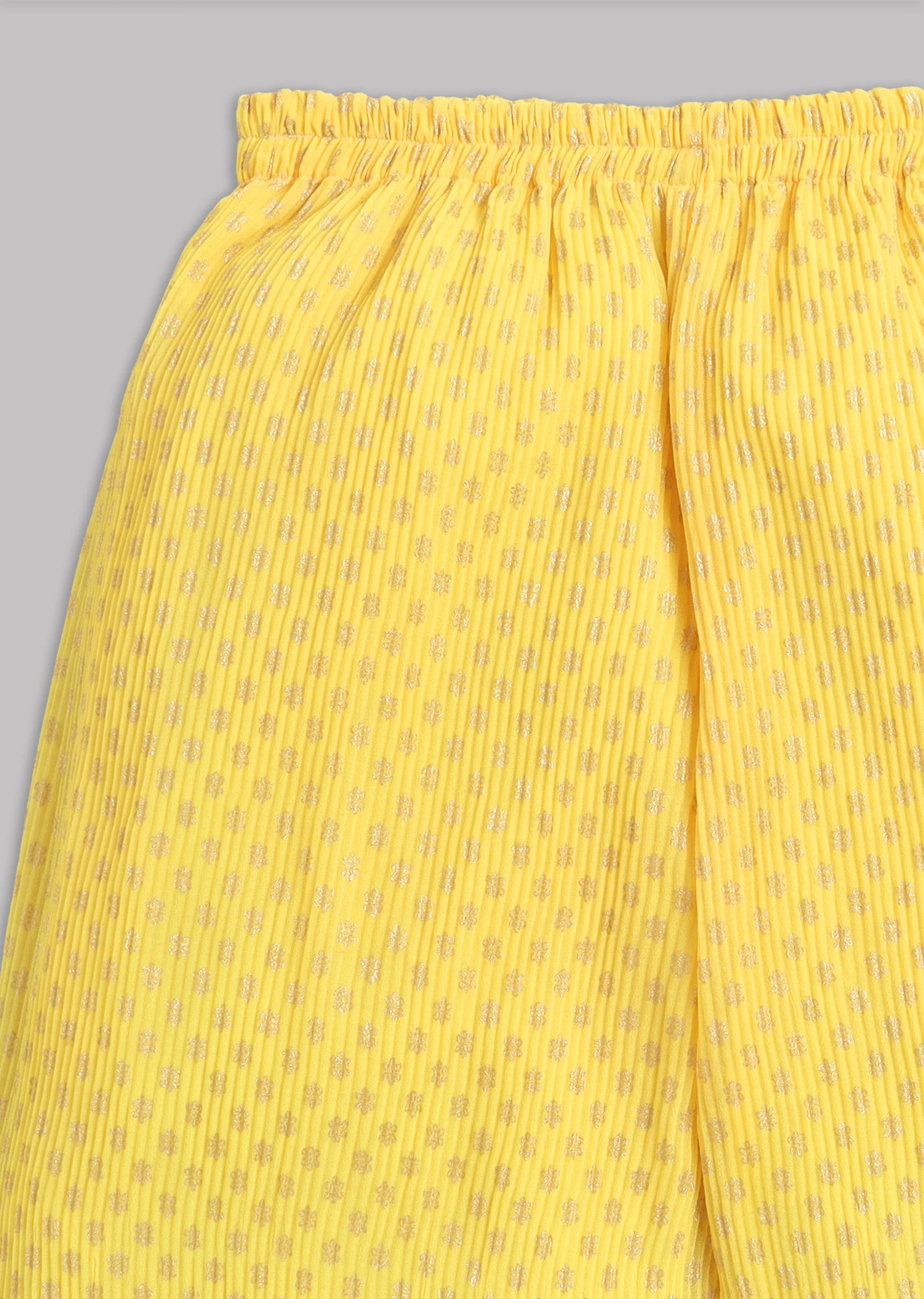 Girls Yellow Printed Salwar Kameez - Image 6