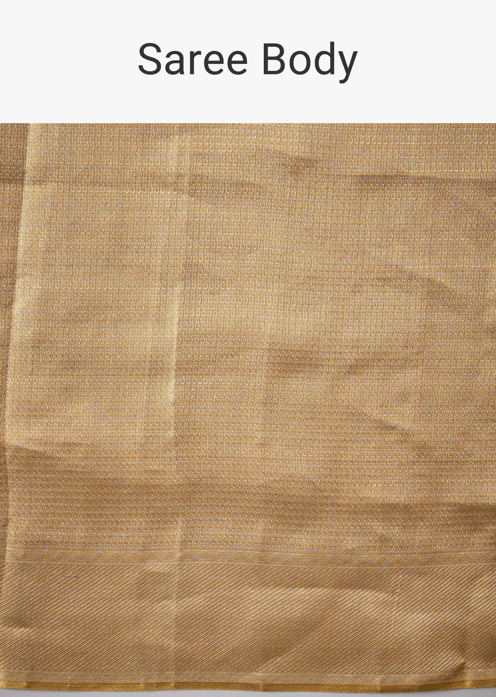 Gold Bridal Kanjivaram Zari Weave Saree with Unstitched Blouse - Image 9