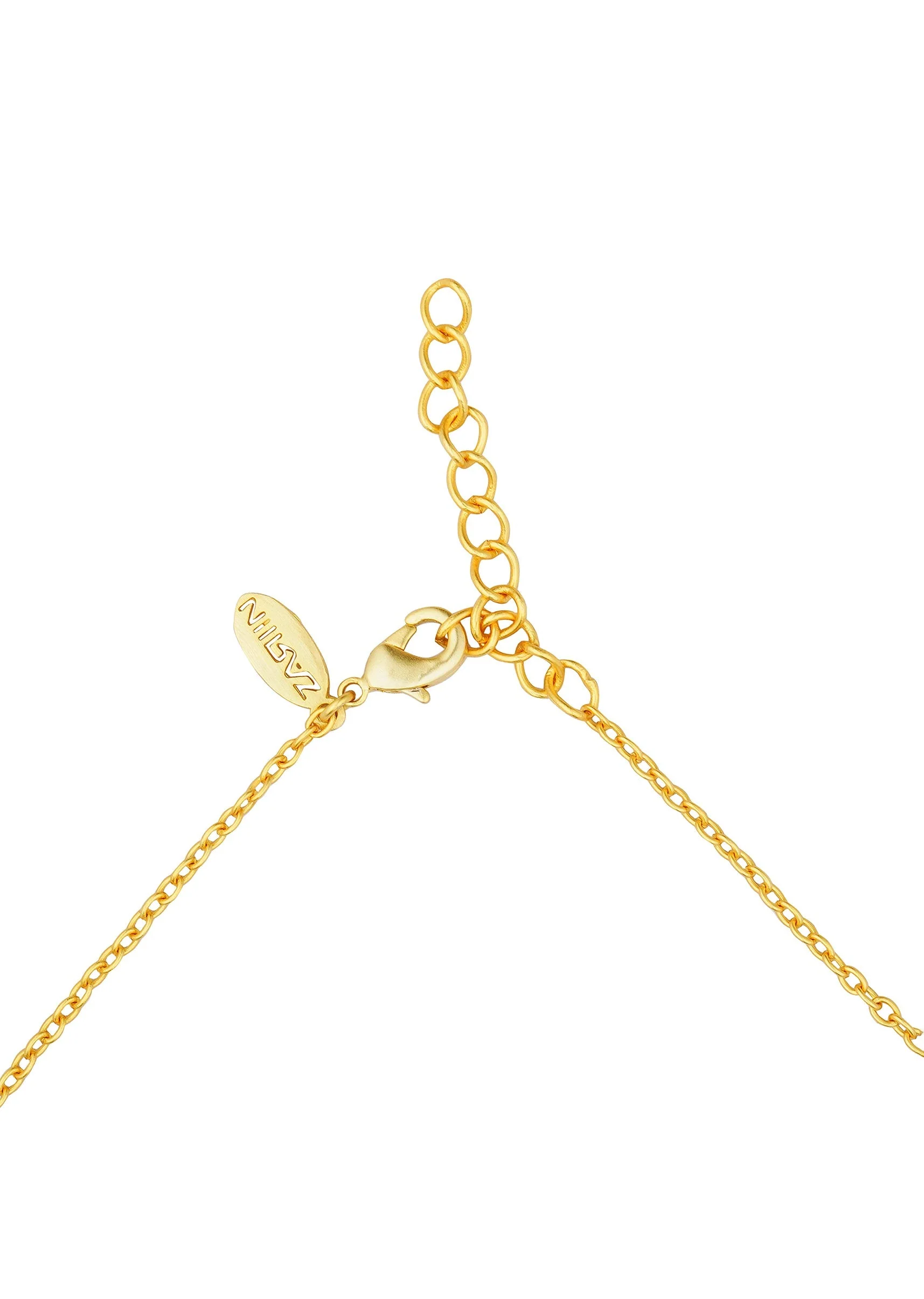 Gold Choker Necklace With Crescent Motifs And Pearl Detailing - Image 4