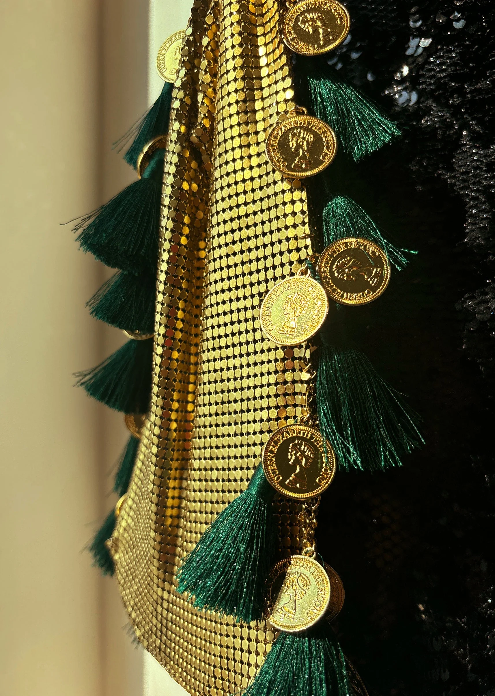 Gold Coin Tassel Jhola Bag - Image 2