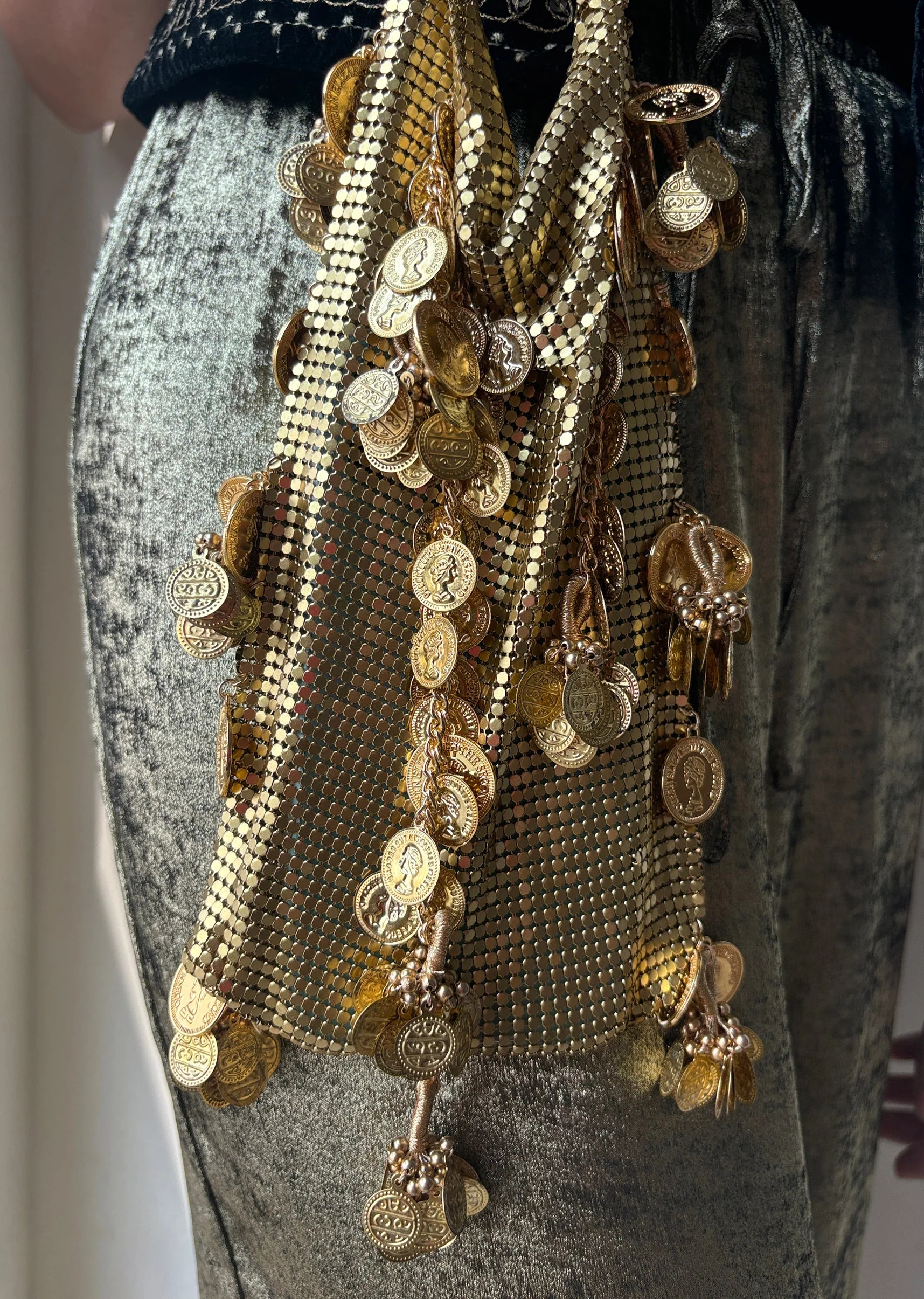 Gold Coin Tassel Potli Bag - Image 2