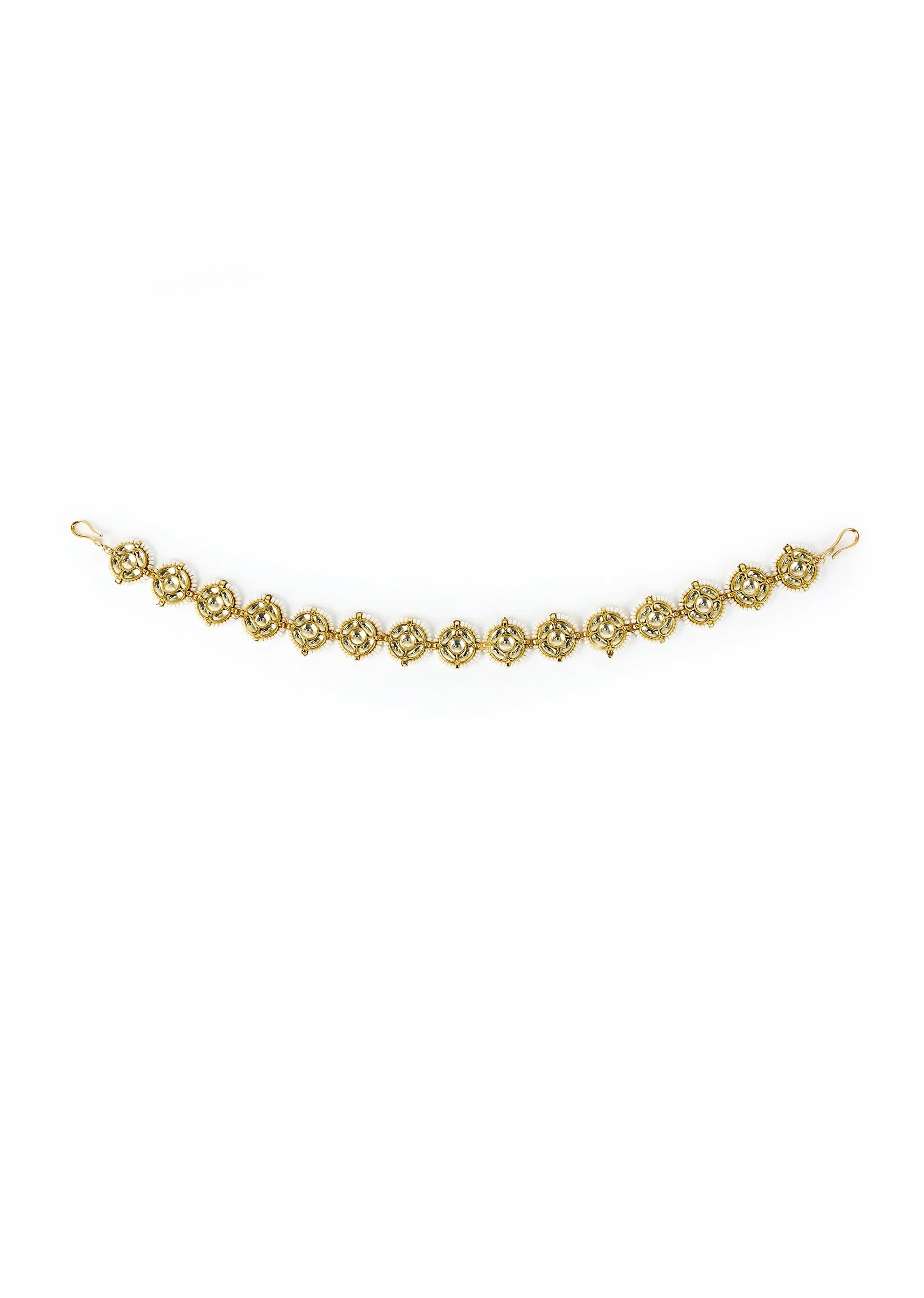 Gold Embellished Kundan Polki Maathapatti