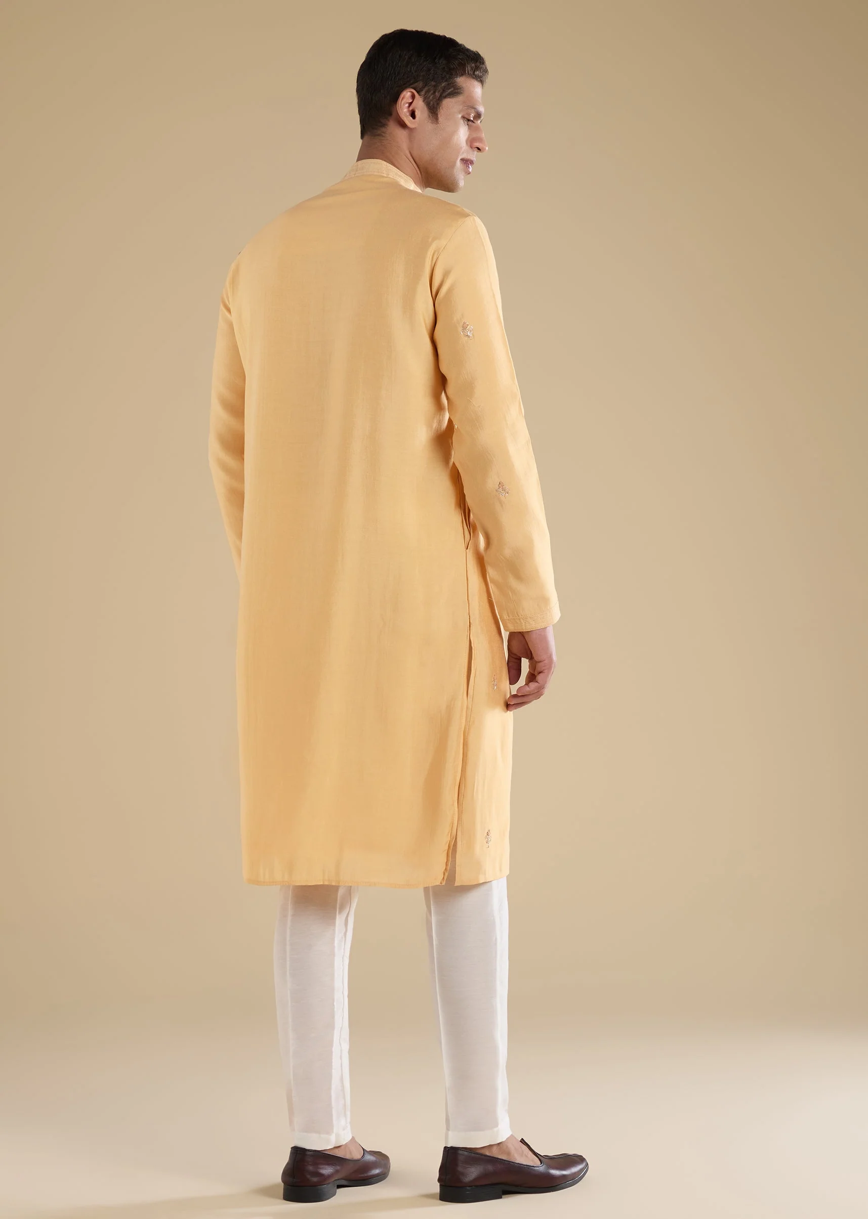Gold Embellished Kurta Set With Pants - Image 5