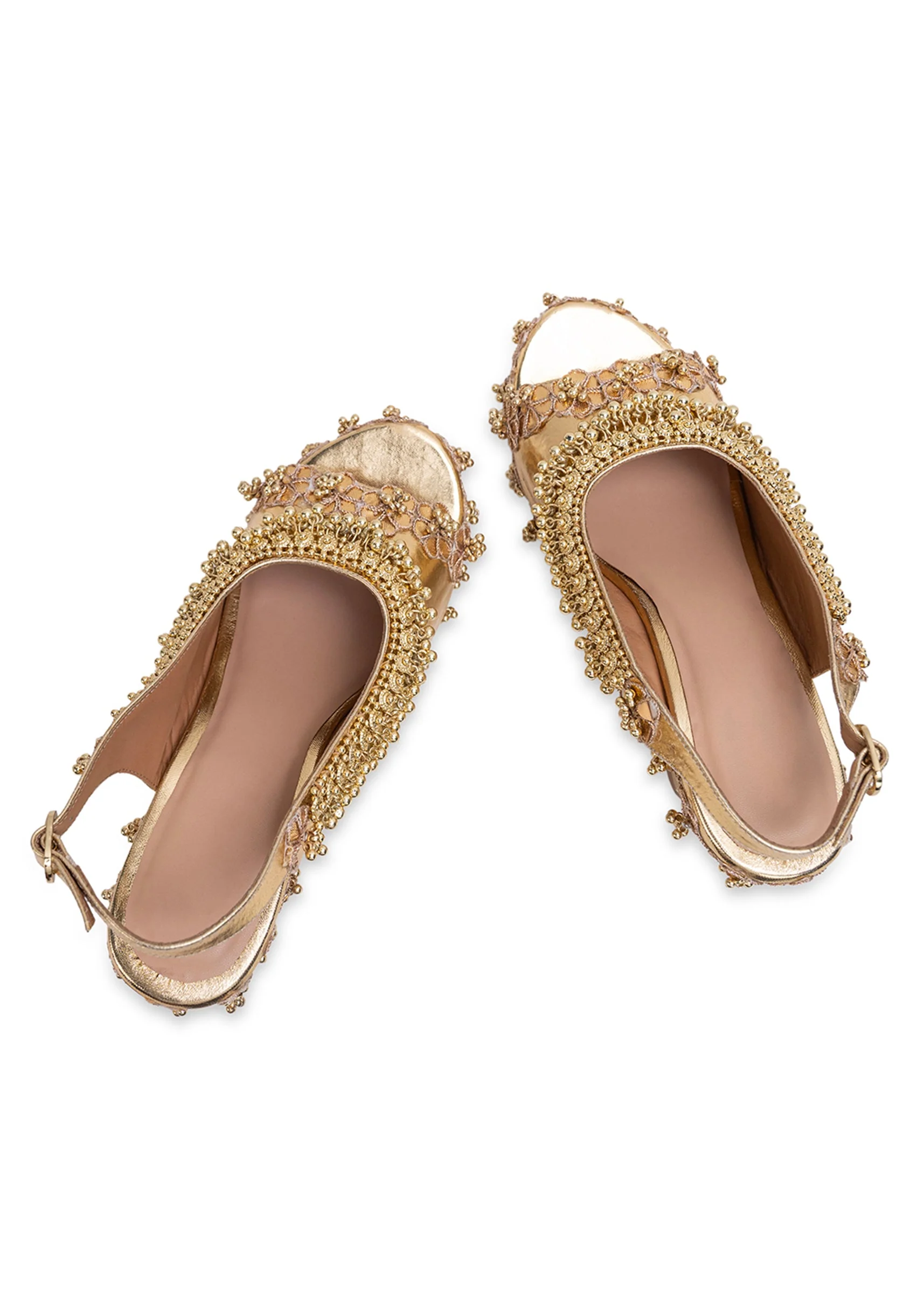 Gold Embellished Wedges - Image 2