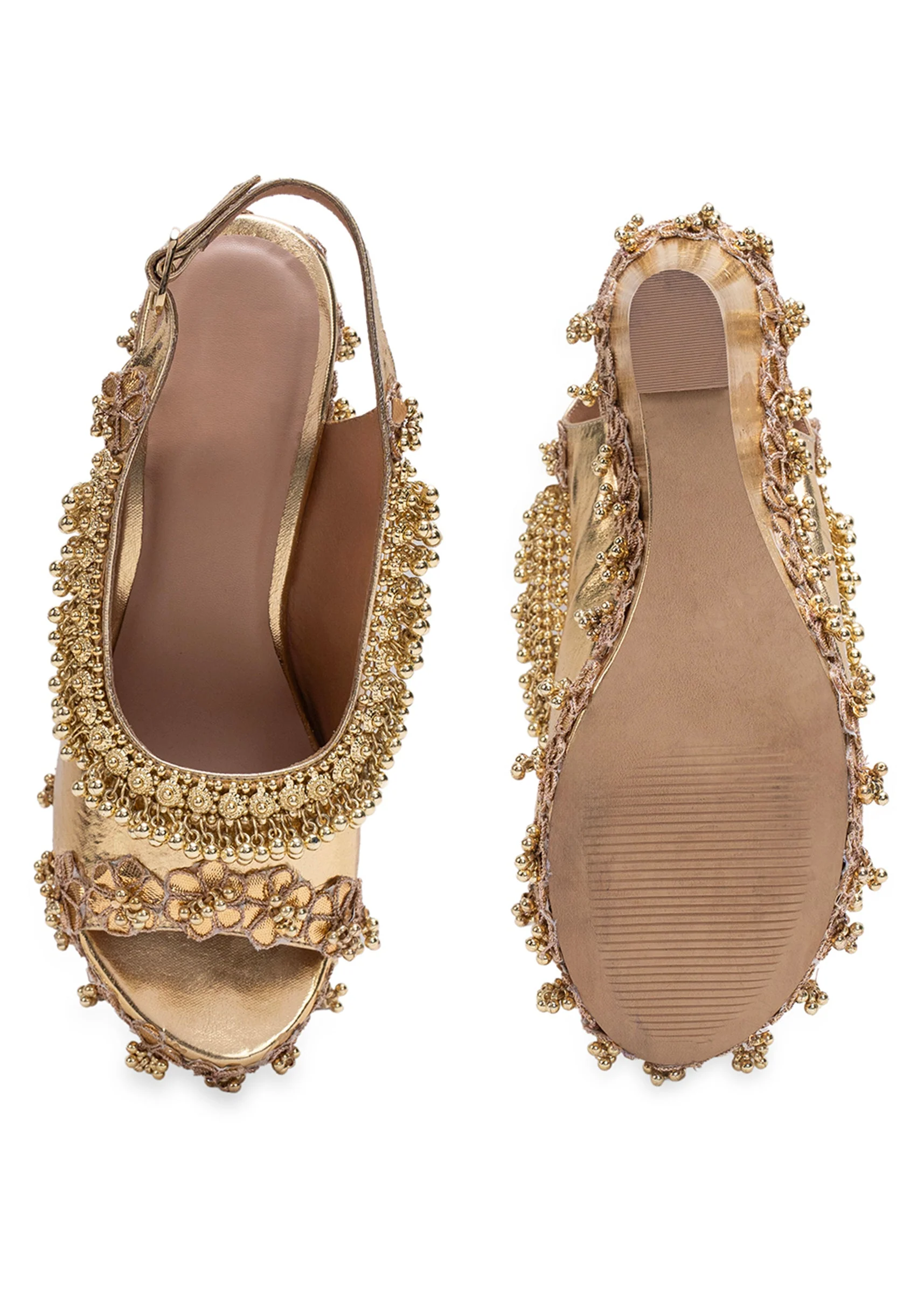 Gold Embellished Wedges - Image 4