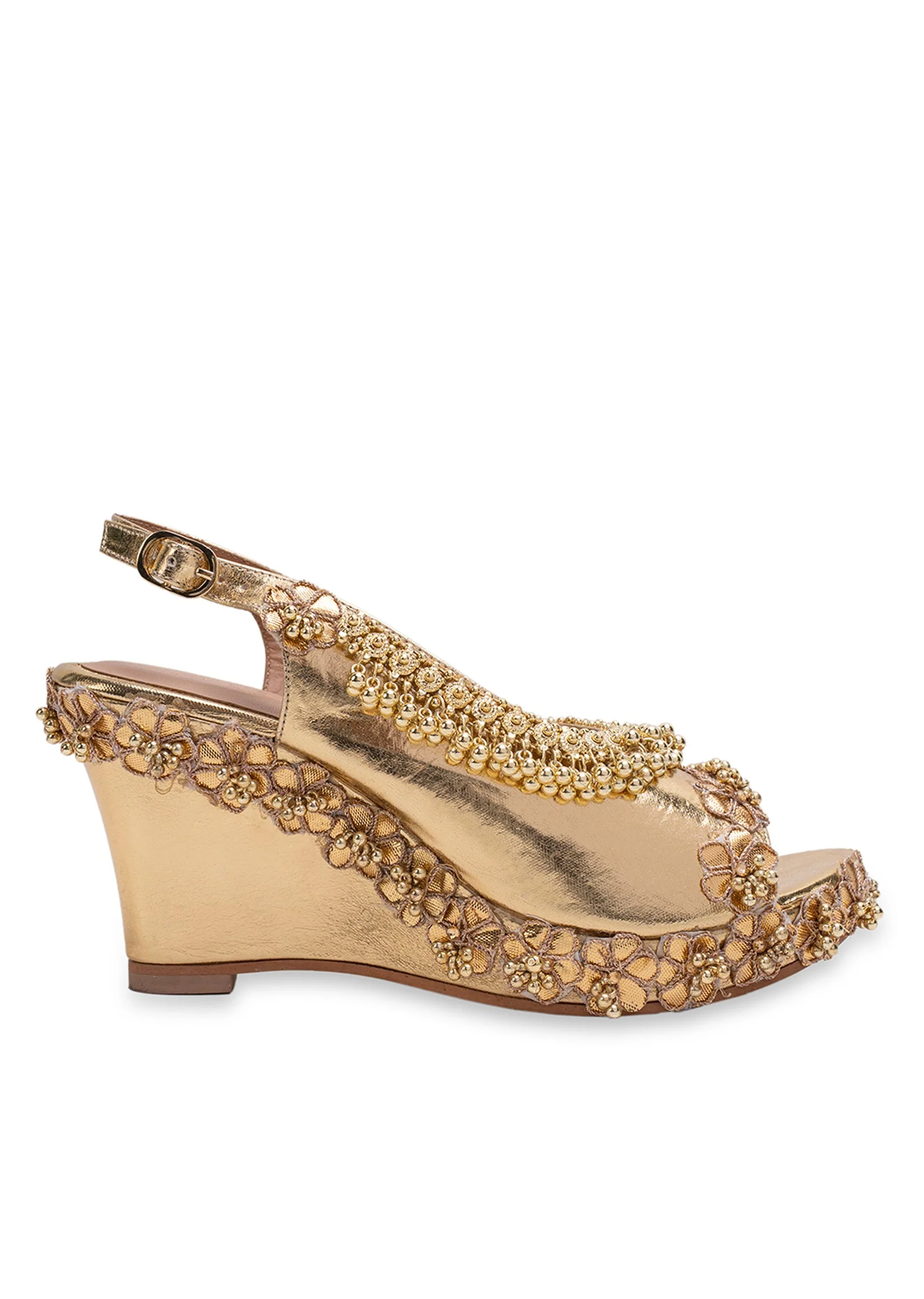 Gold Embellished Wedges - Image 6