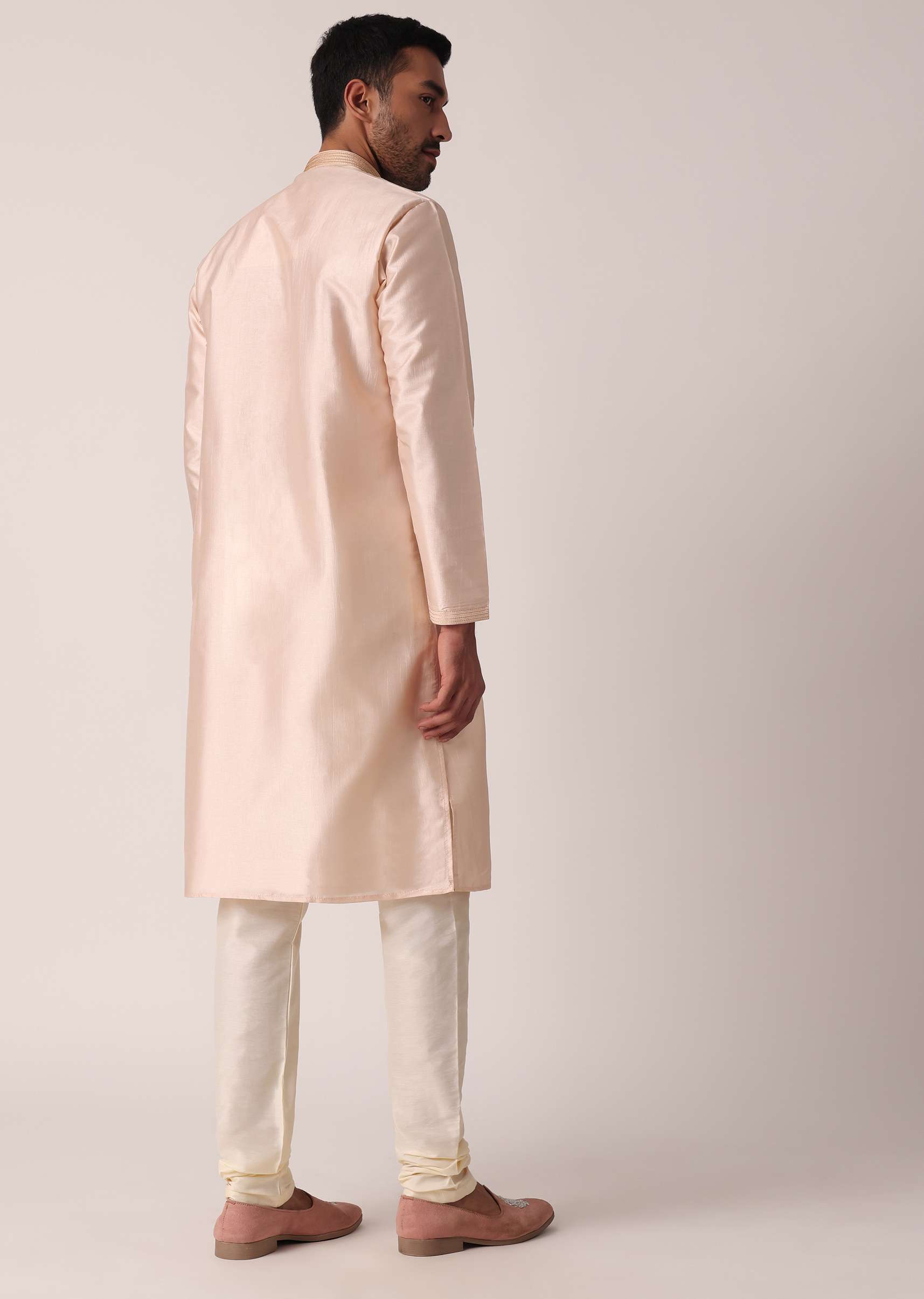Gold Embroidered Kurta Set For Men - Image 6