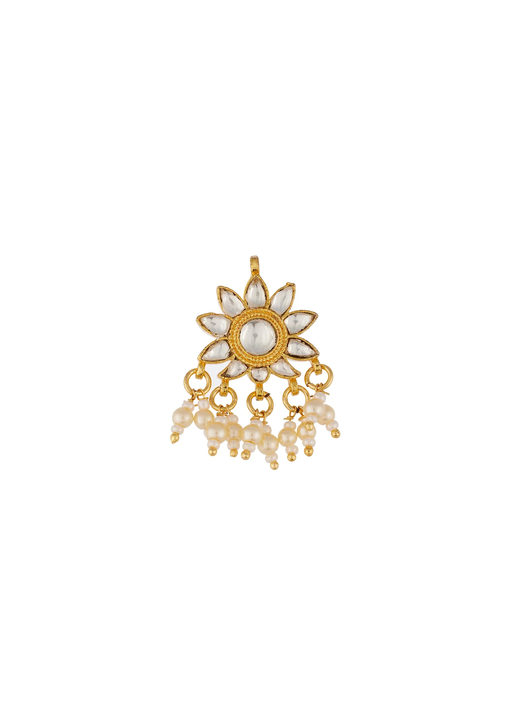 Gold Finish Jewellery Set With Semi Precious Stone - Image 4