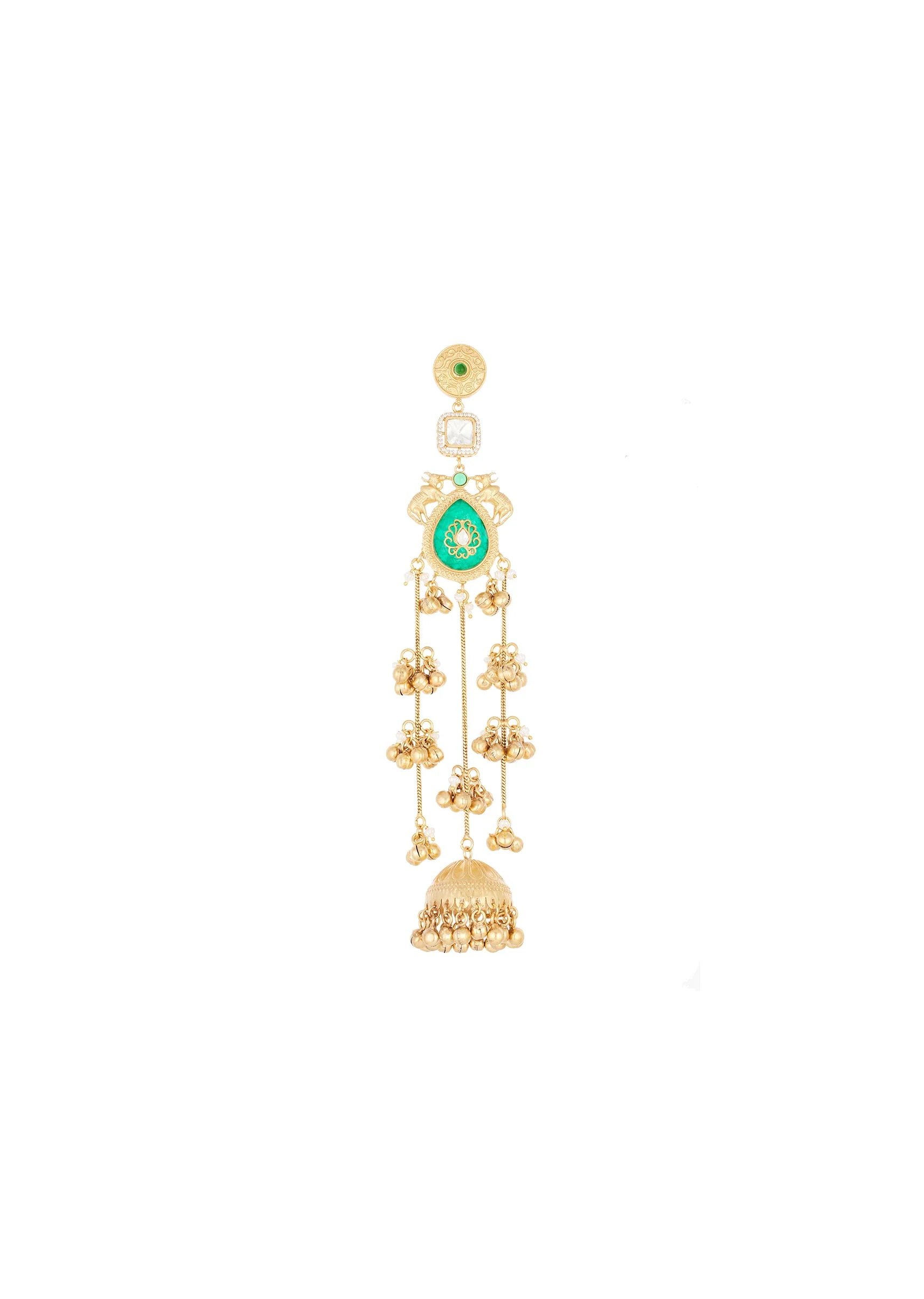 Gold Finish Jhumkas for Festive Wear - Image 3
