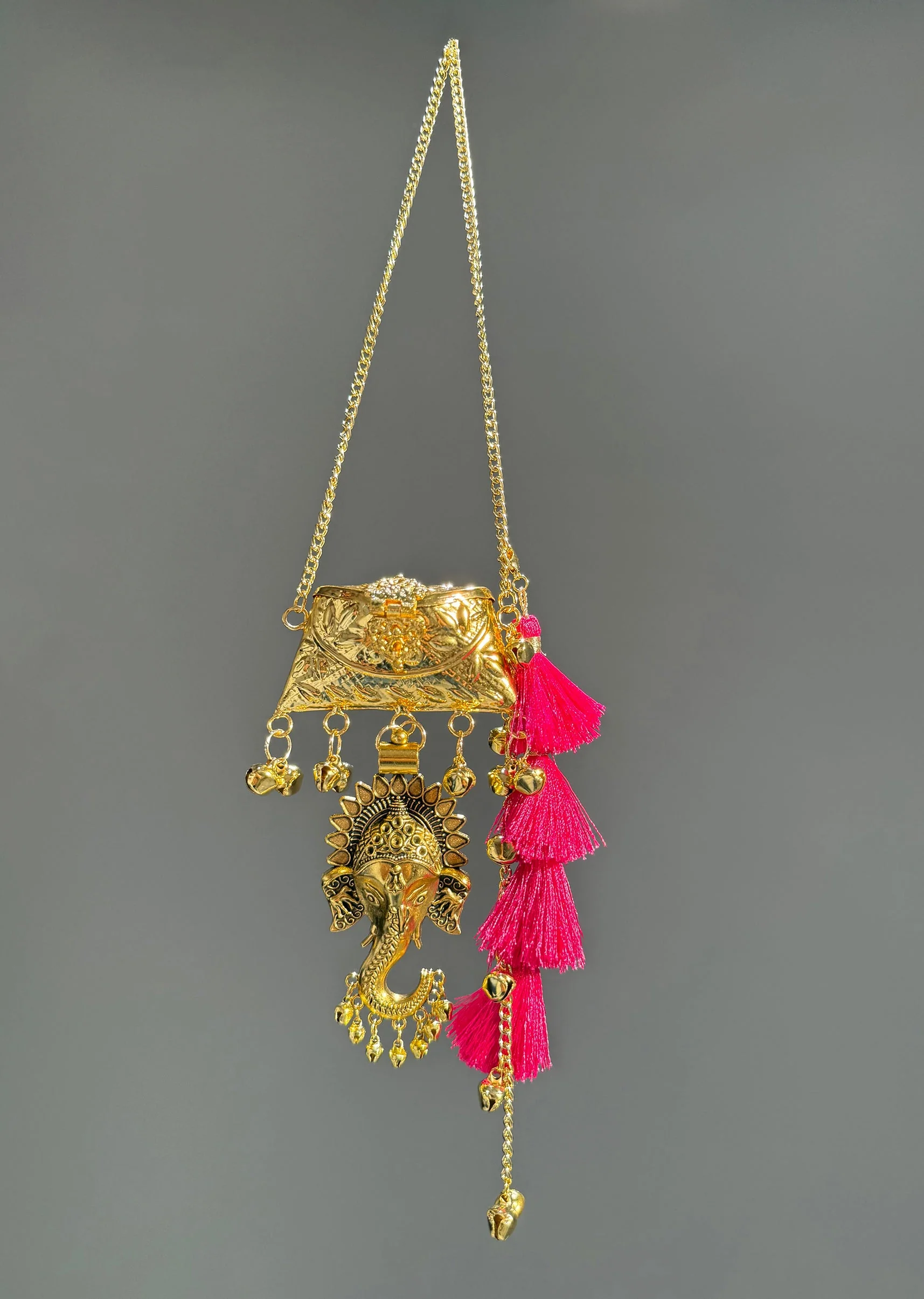 Gold Ganesha Charm Potli Bag - Image 3