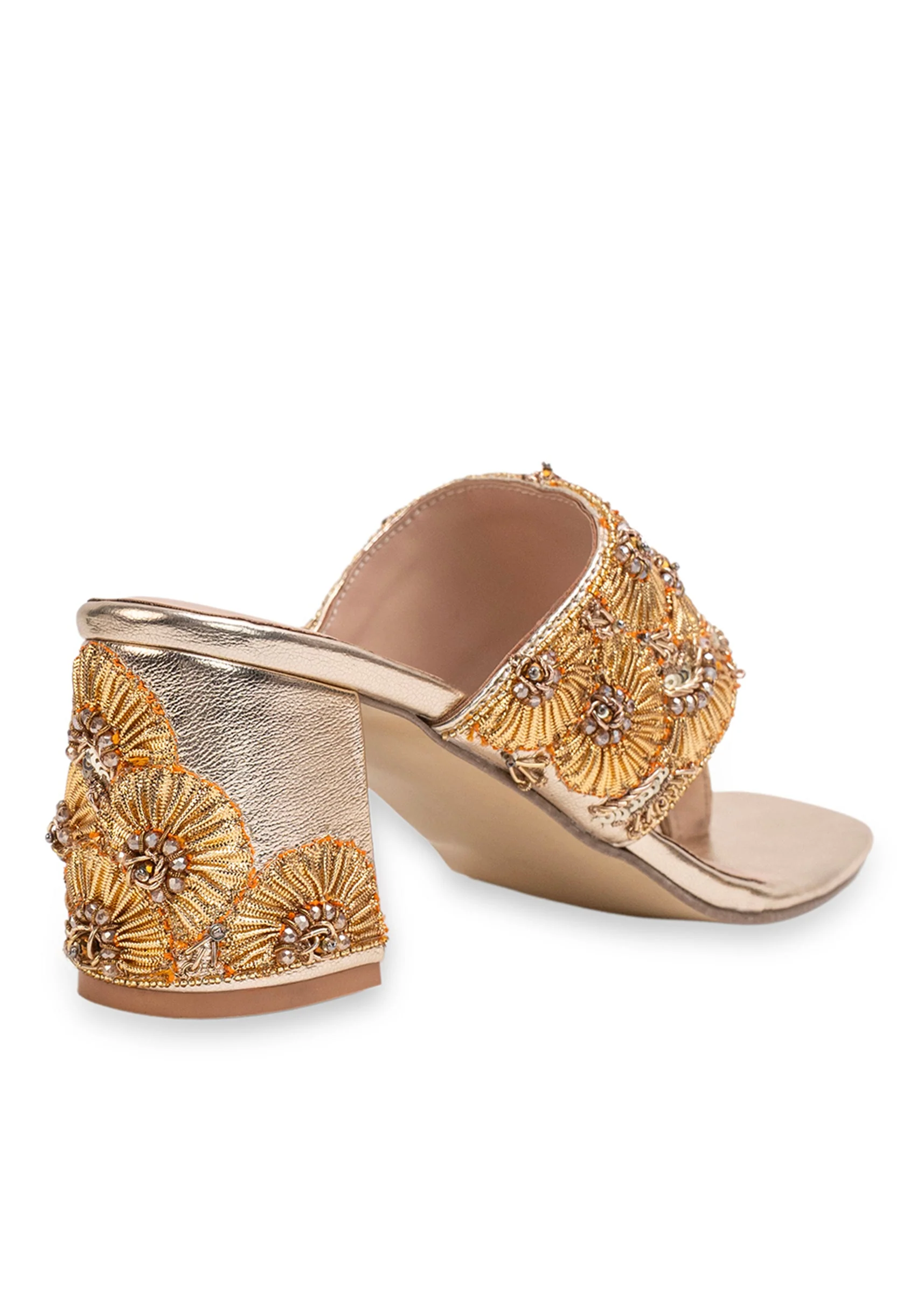 Gold Handcrafted Kolhapuri Heels - Image 6