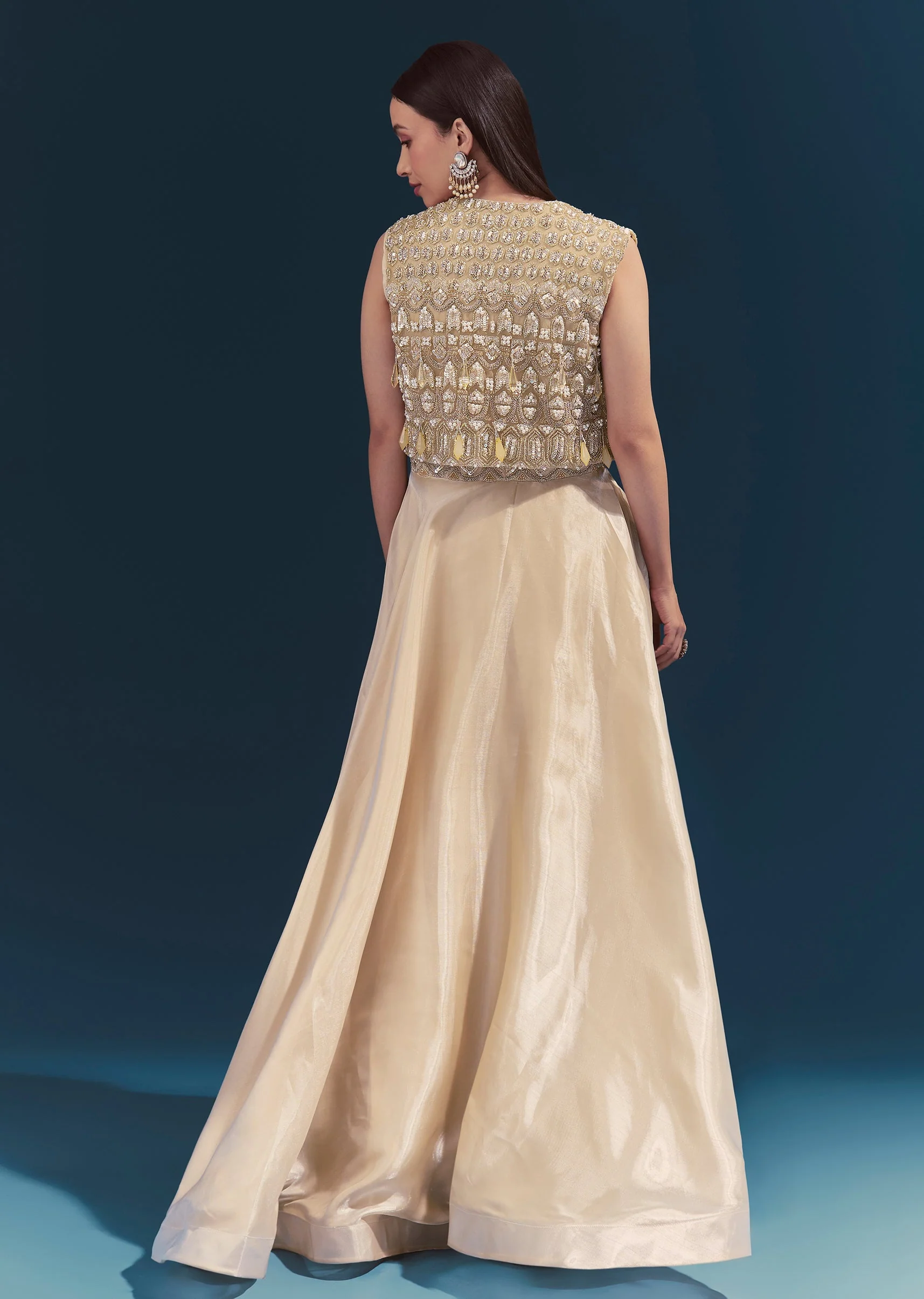 Gold Jumpsuit With Jacket - Image 2