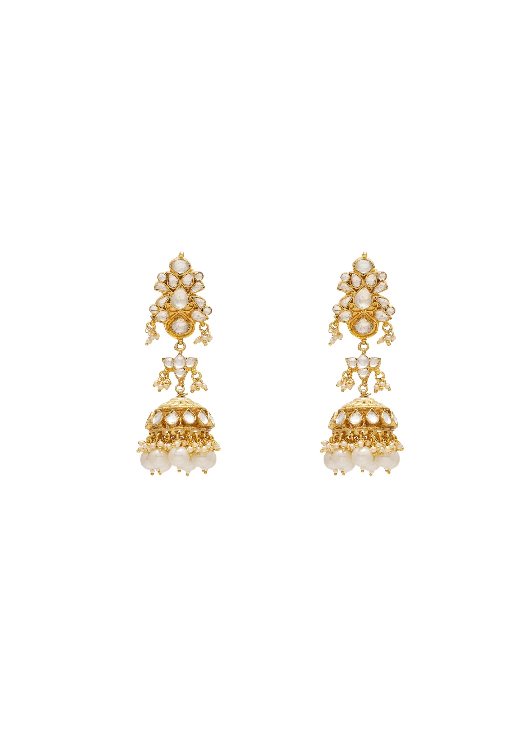 Gold Kundan Bridal Necklace Set - Image 4