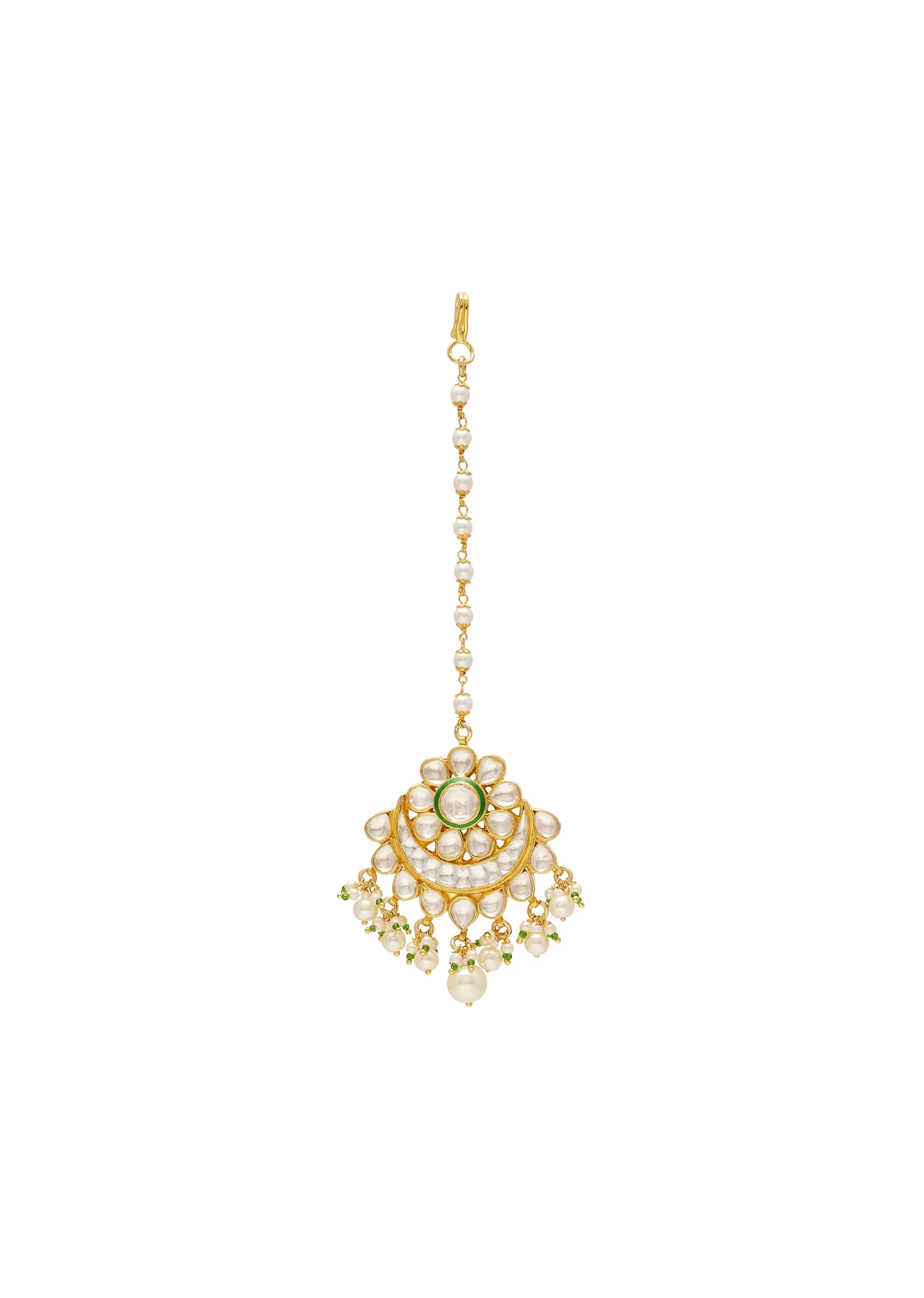 Gold Kundan Bridal Necklace Set - Image 6
