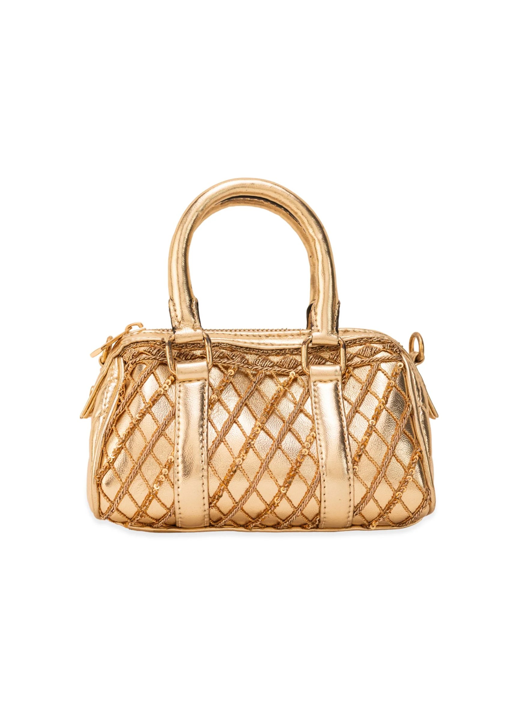 Gold Lycra Quilted Bag - Image 2