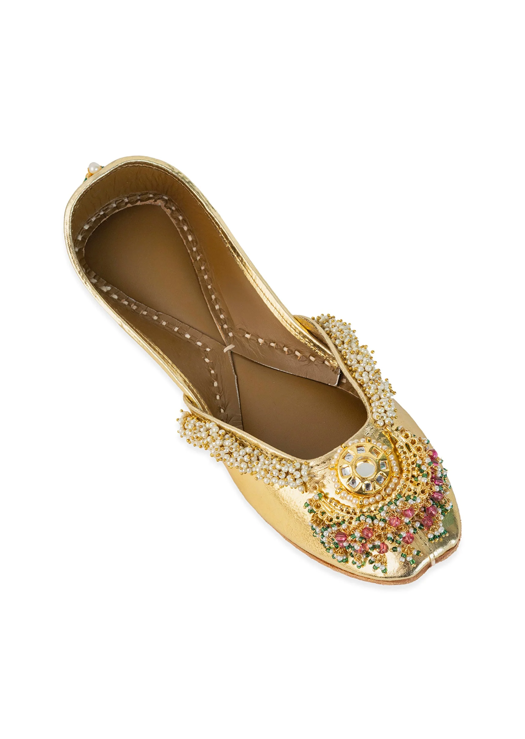 Gold Mirror Embellished Juttis - Image 5