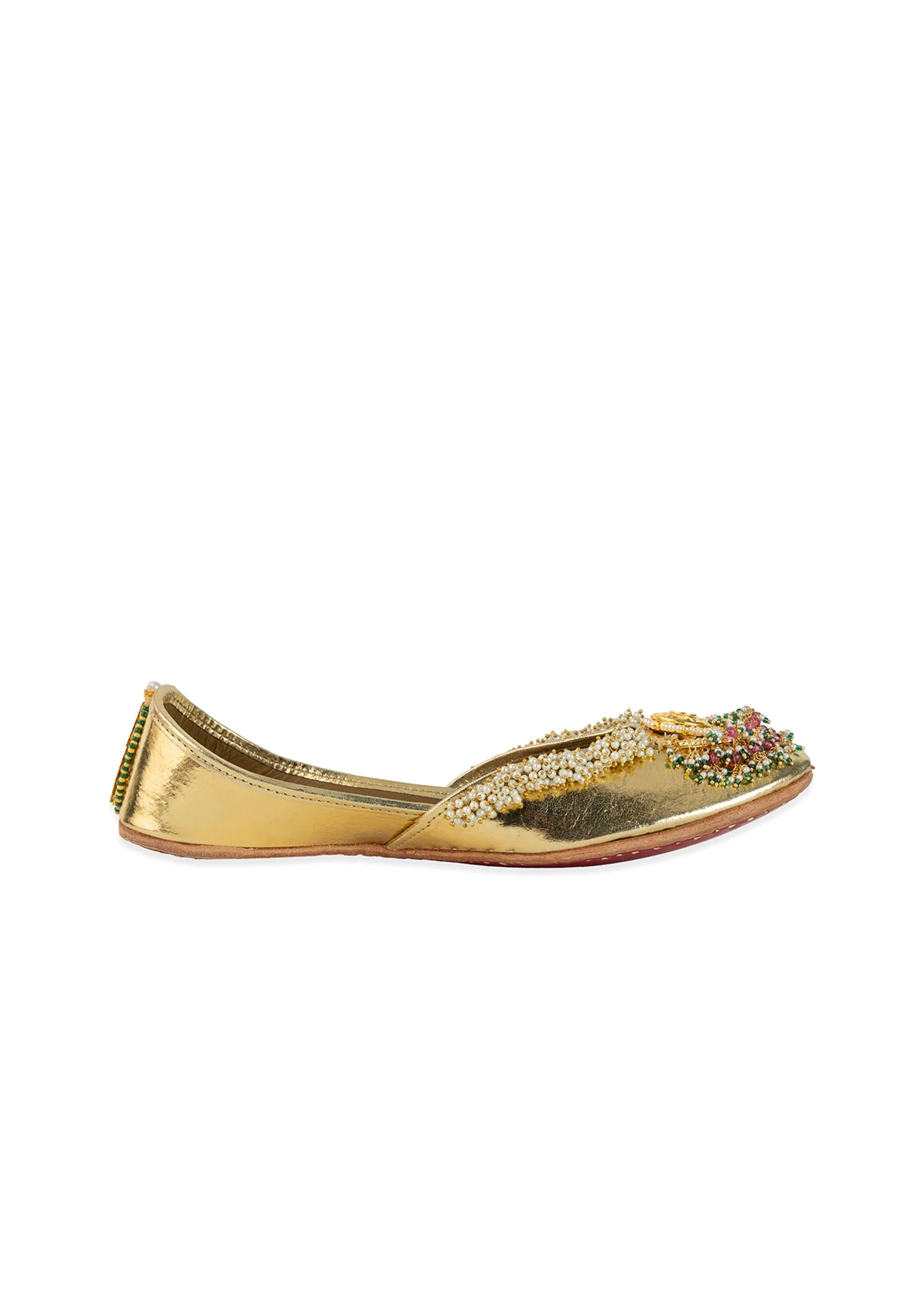Gold Mirror Embellished Juttis - Image 6