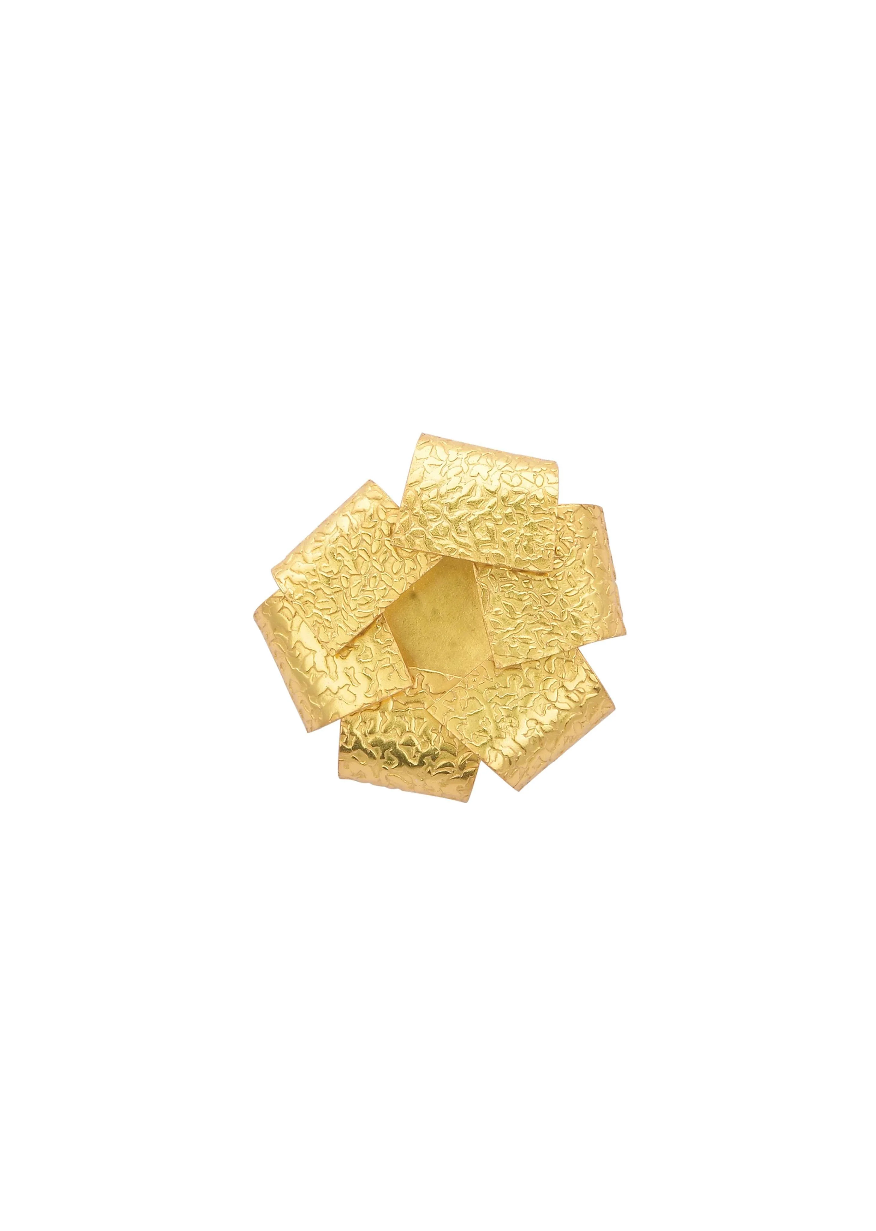 Gold Oversized Floral Studs - Image 4