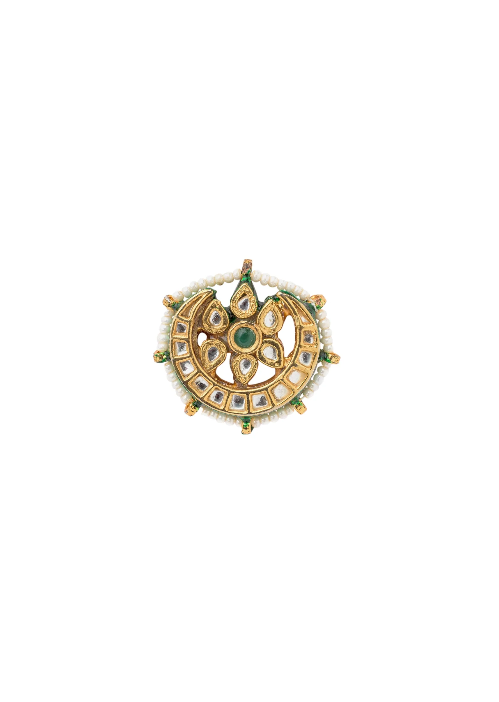 Gold Plated Green Stud Earrings - Image 3