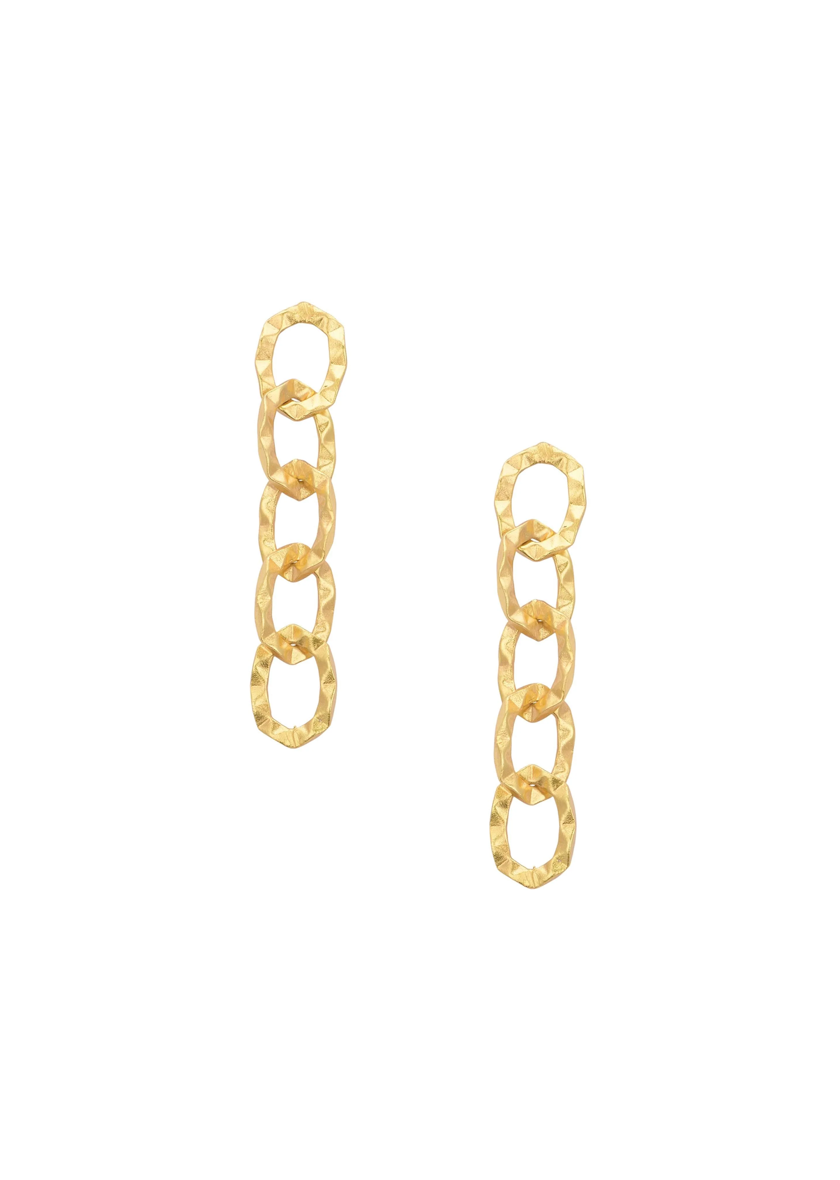 Gold Plated Link Style Chain Danglers - Image 3