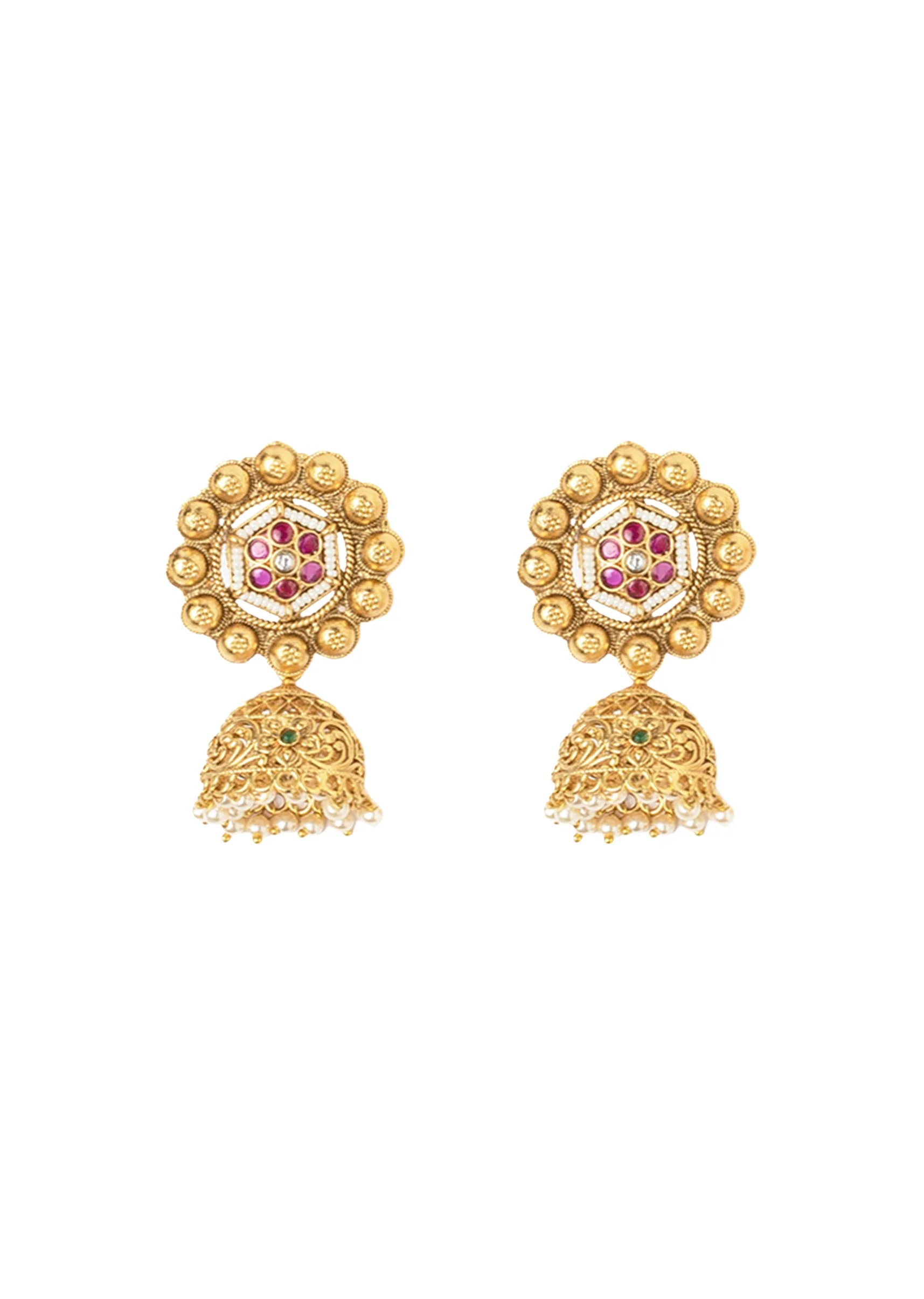 Gold Plated Long Necklace Set With Earrings - Image 3