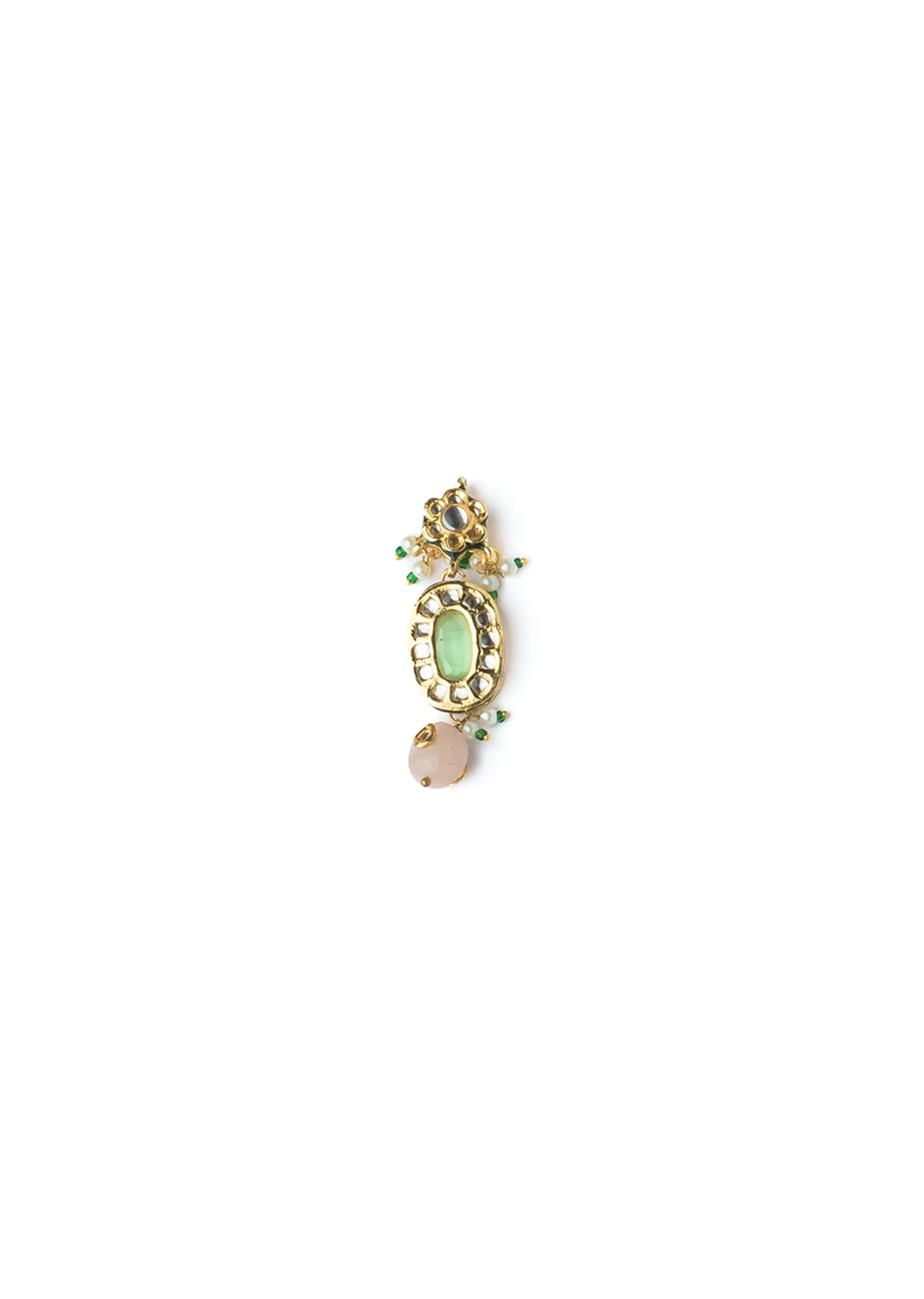 Gold Plated Multicolored Long Necklace Set With Earrings - Image 5