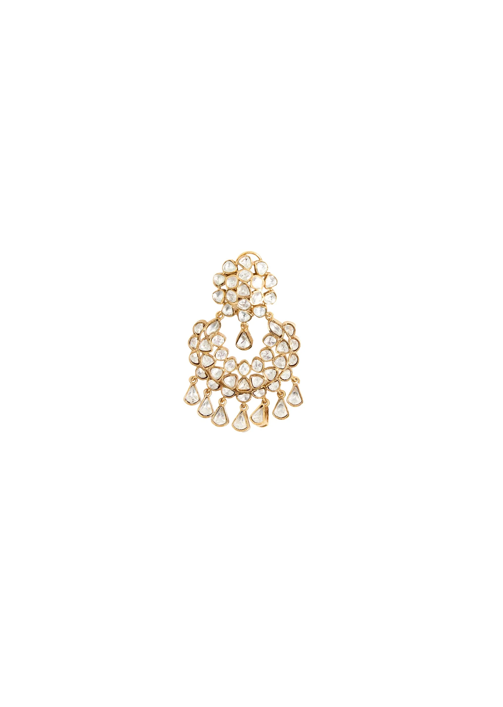 Gold Plated Pearl And Stone Chandelier Earrings - Image 3