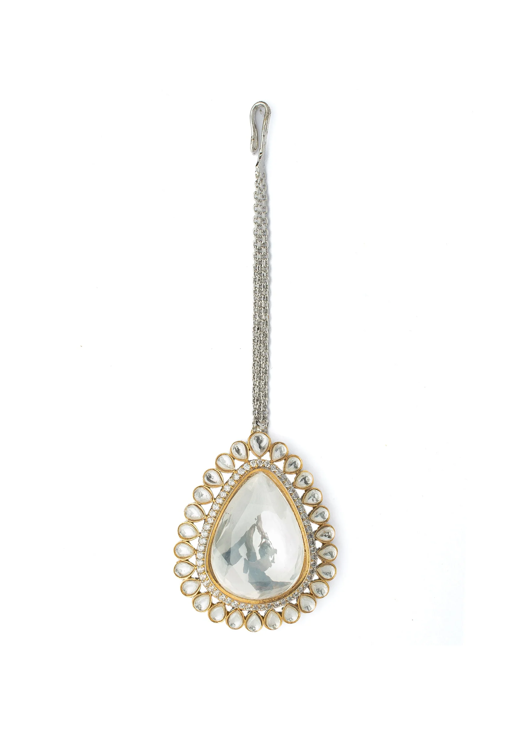 Gold Plated Synthetic Stone Maangtikka - Image 2