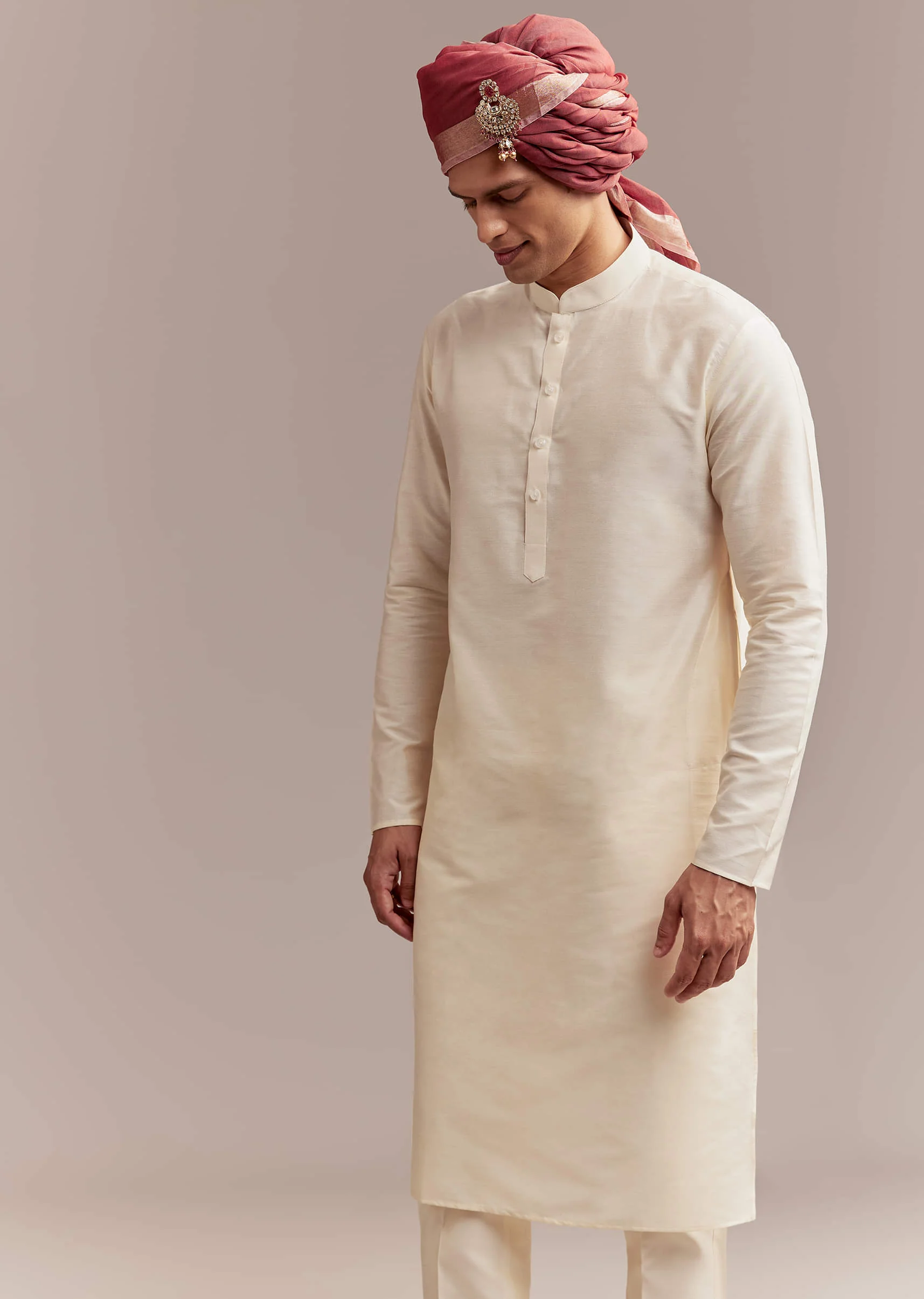 Gold Silk Sherwani For Groom With Intricate Hand Work - Image 7