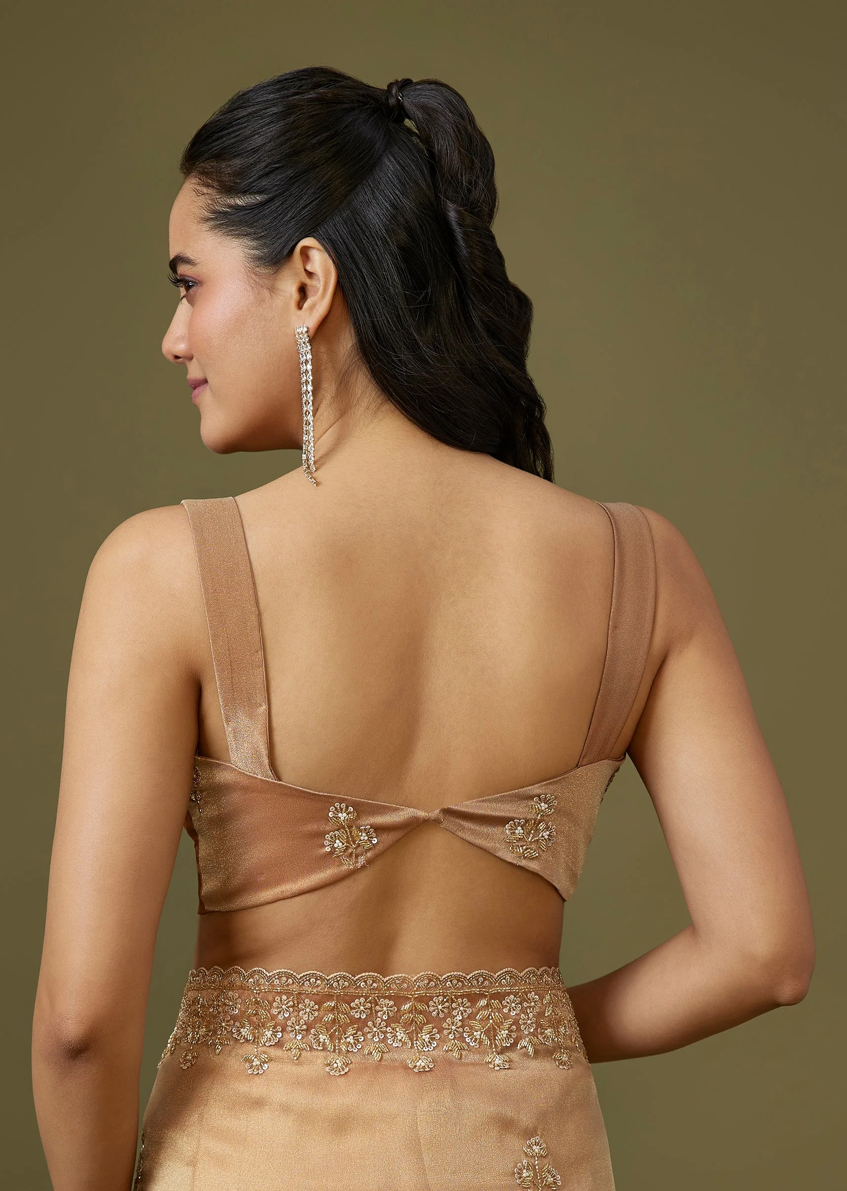 Gold Tissue Saree - Image 8