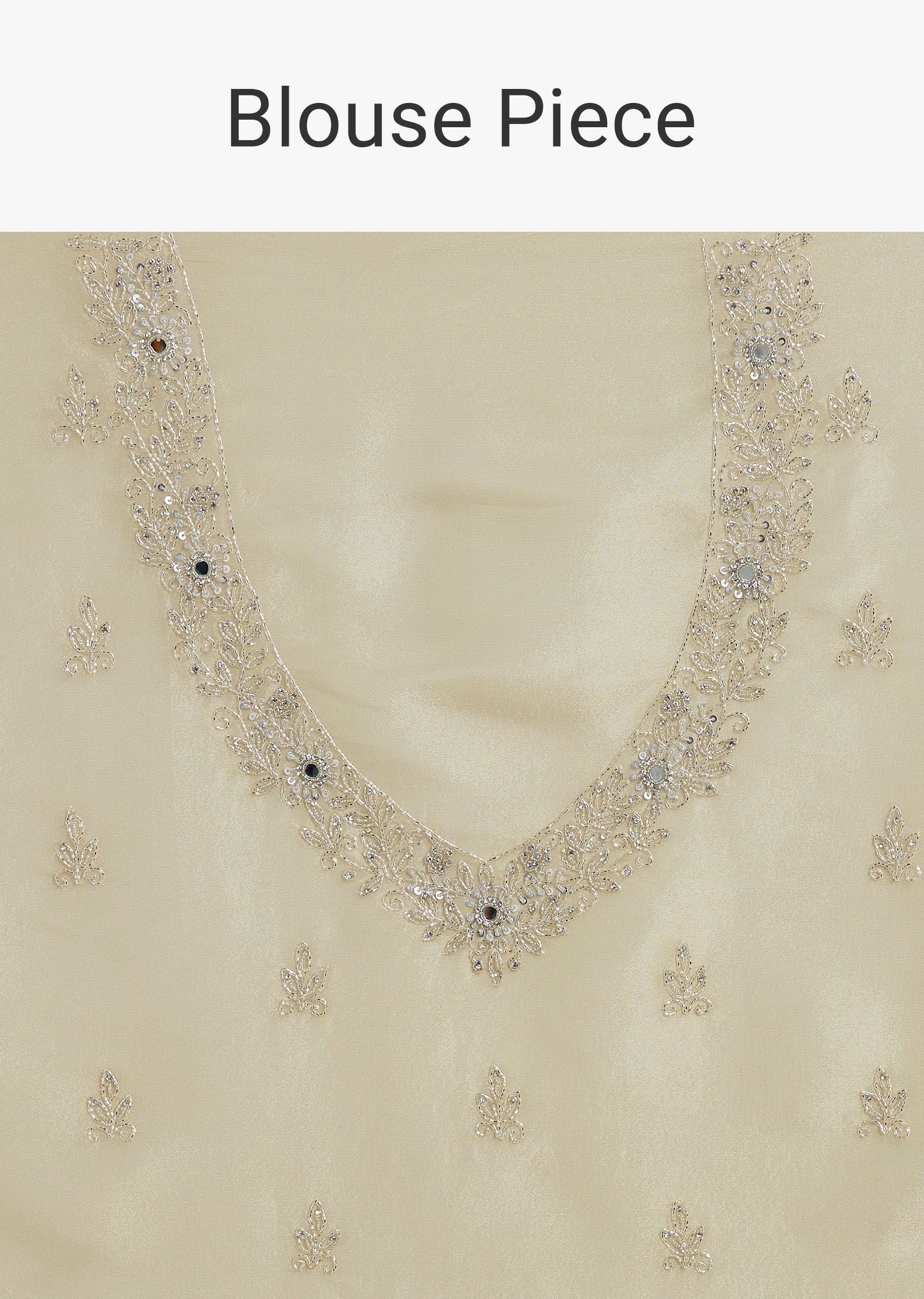 Gold Tissue Saree With Cutdana And Beads Scallop Border - Image 10