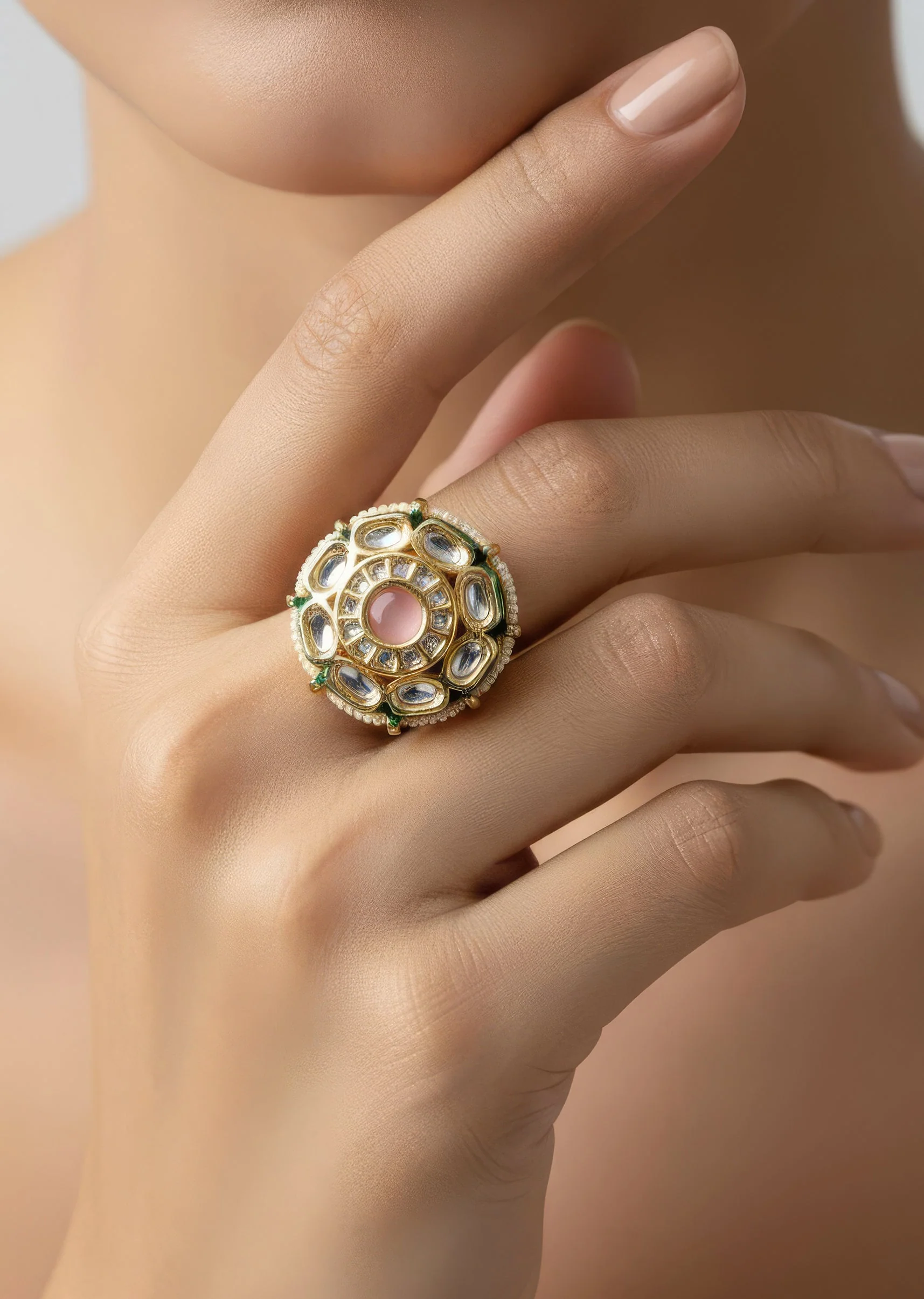 Gold Tone Oversized Statement Ring