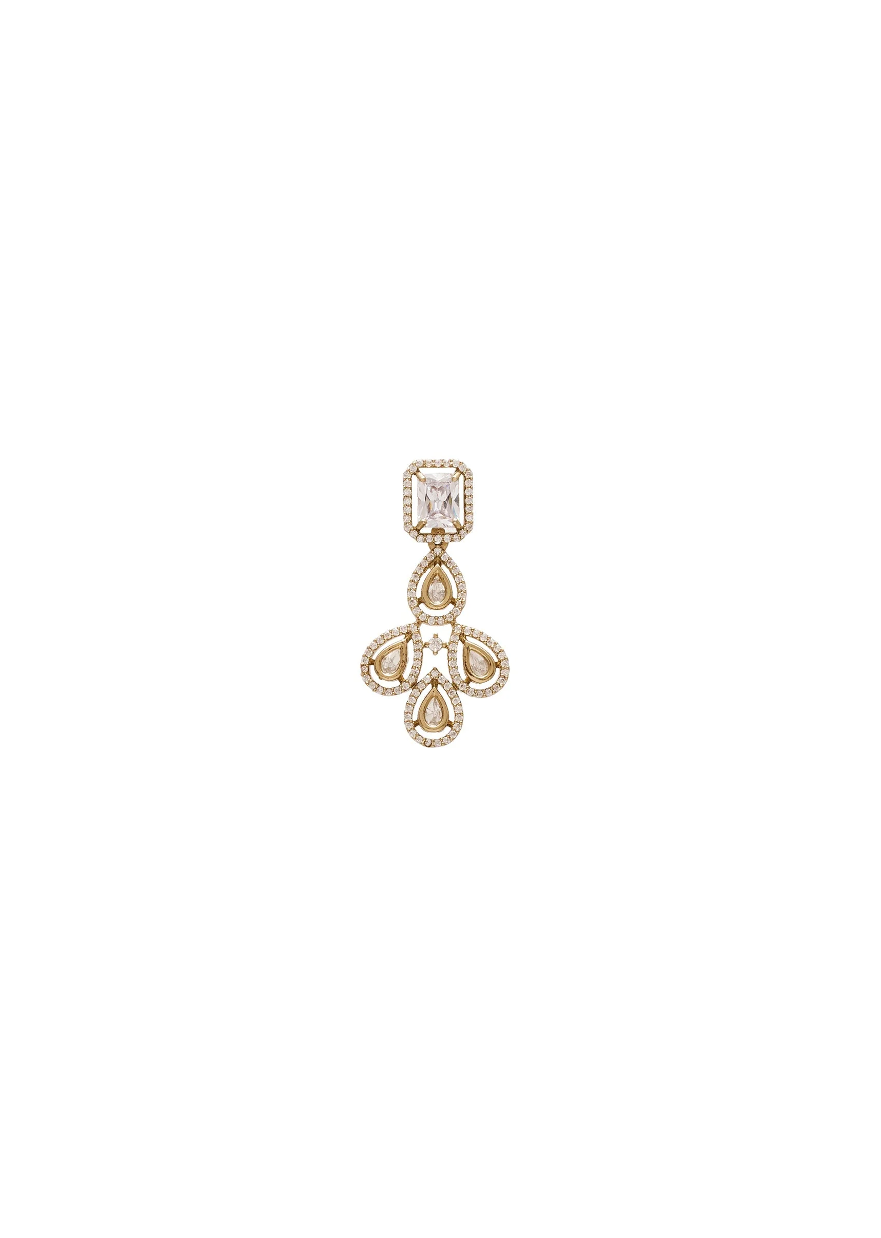 Gold-Toned CZ Necklace Set With Crystal Detailing - Image 5