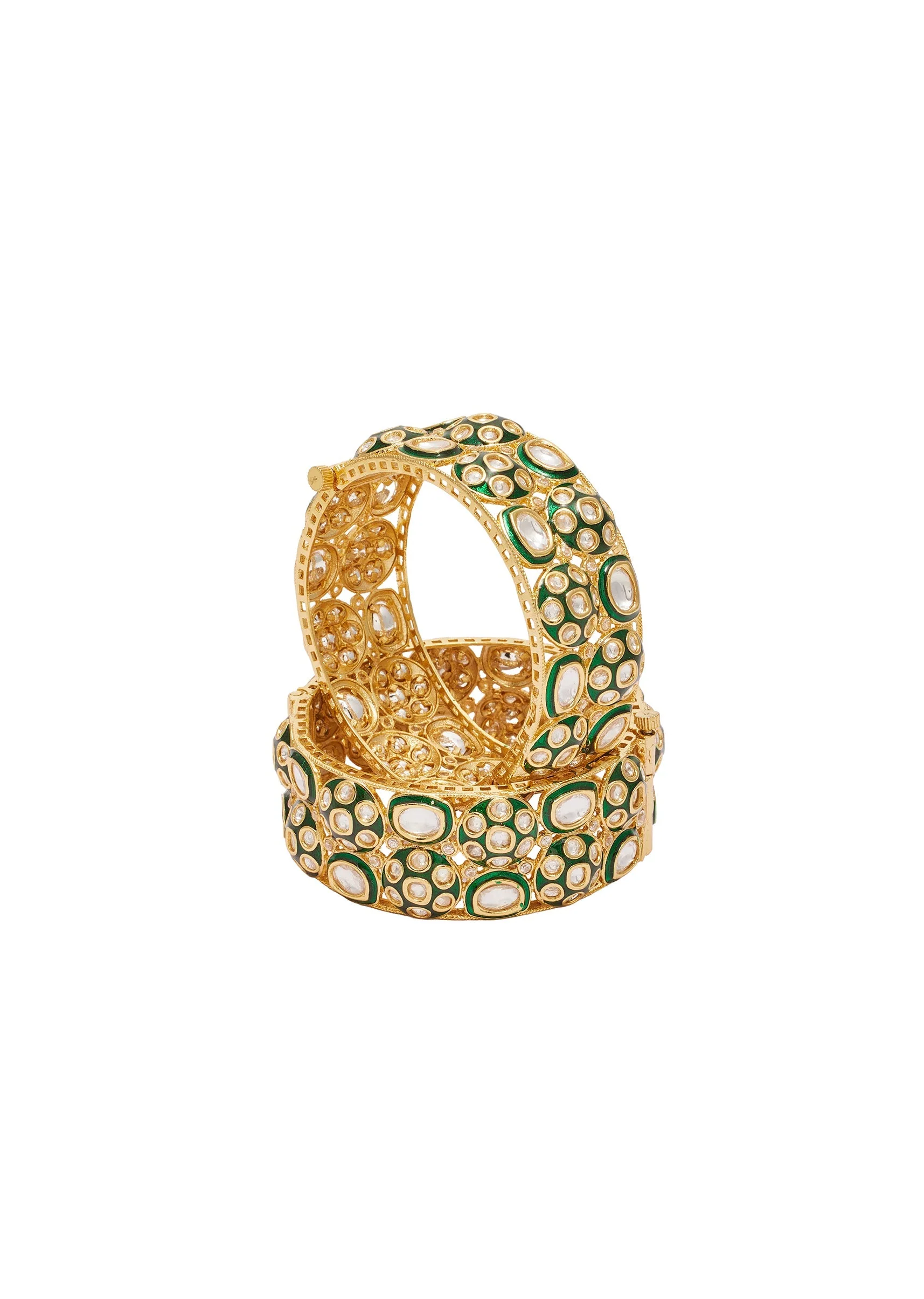 Gold-Toned Openwork Festive Bangles - Image 2