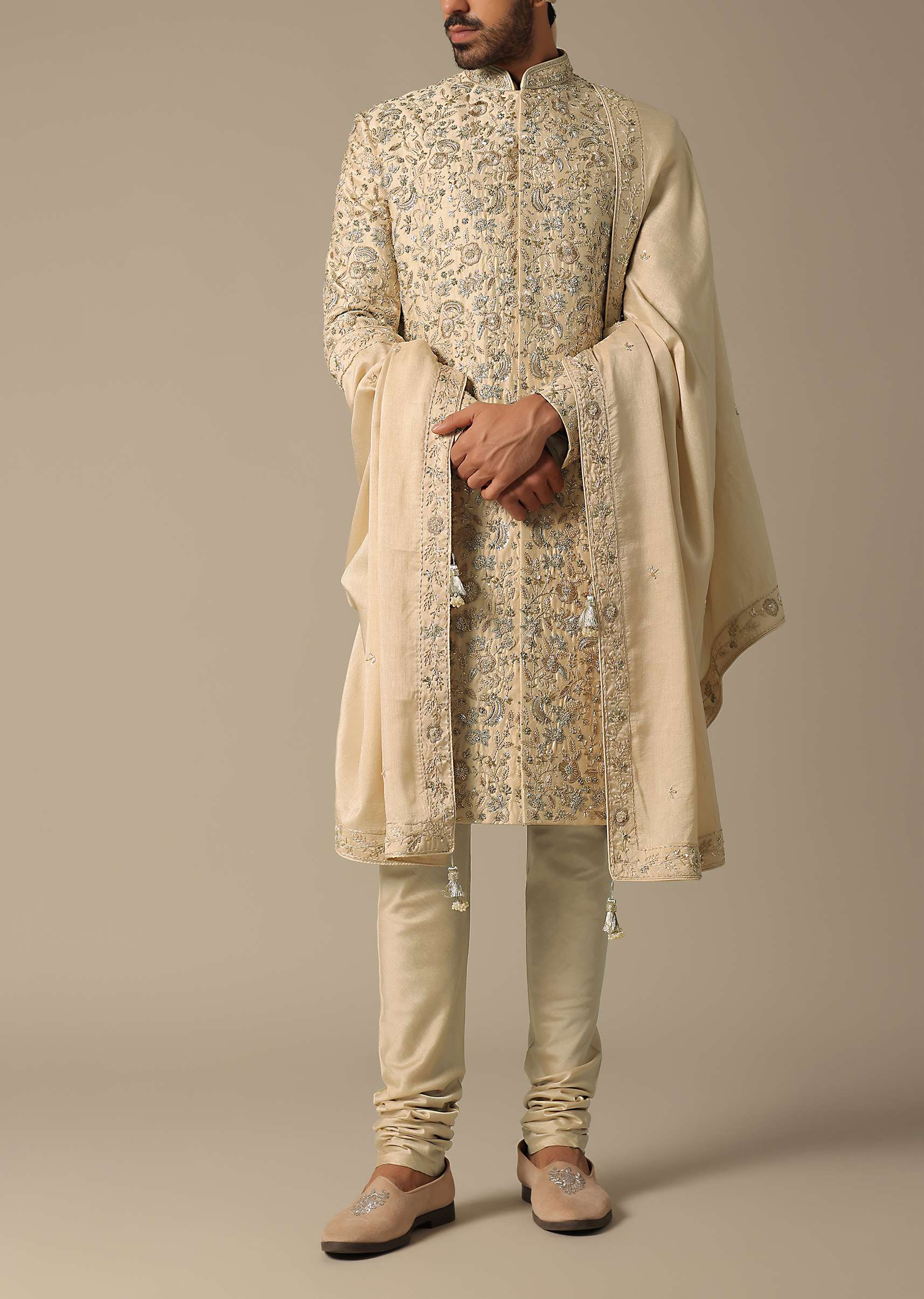 Golden Grandeur Sherwani Set - Image 3