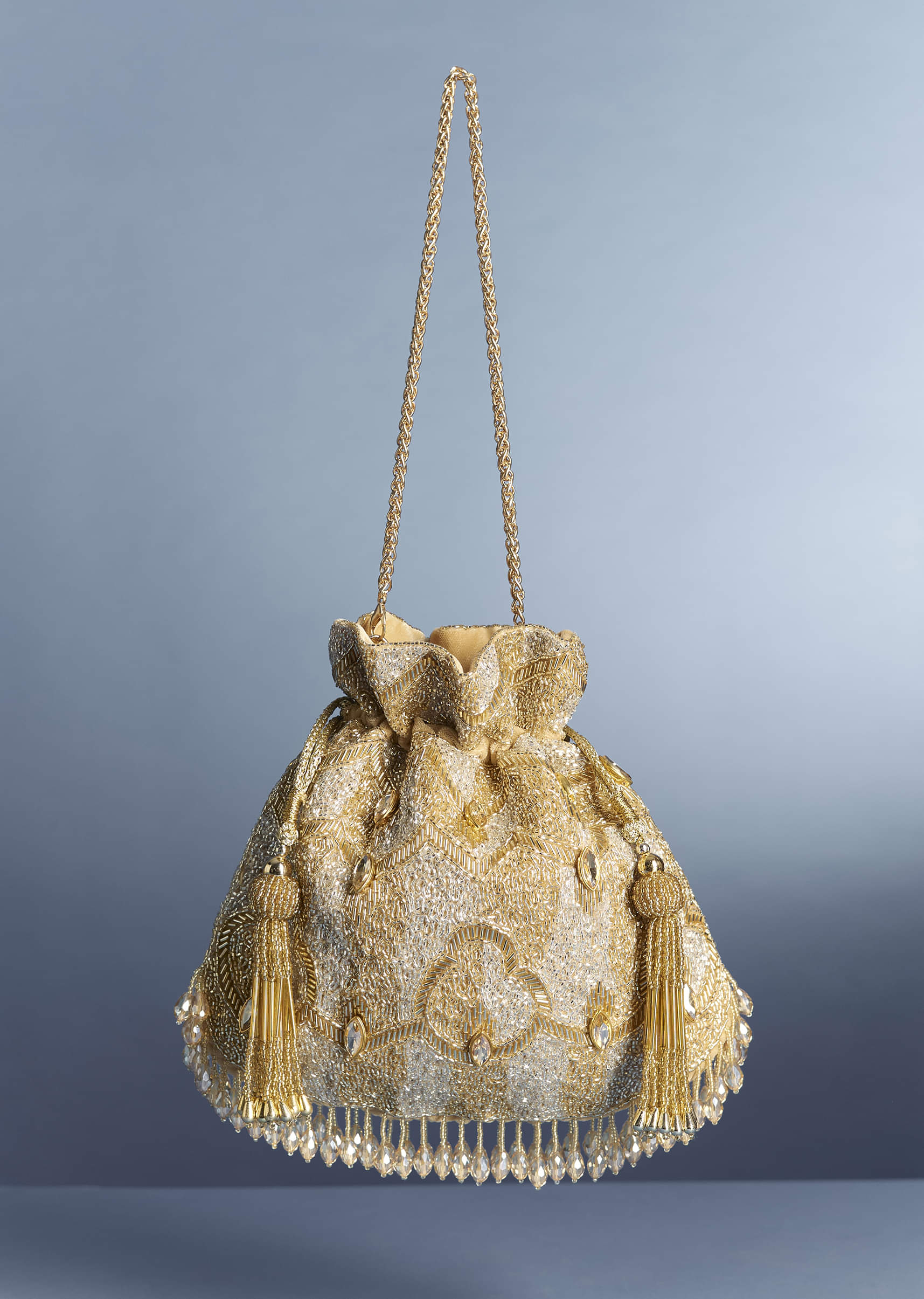 Golden Pearl Embellished Potli