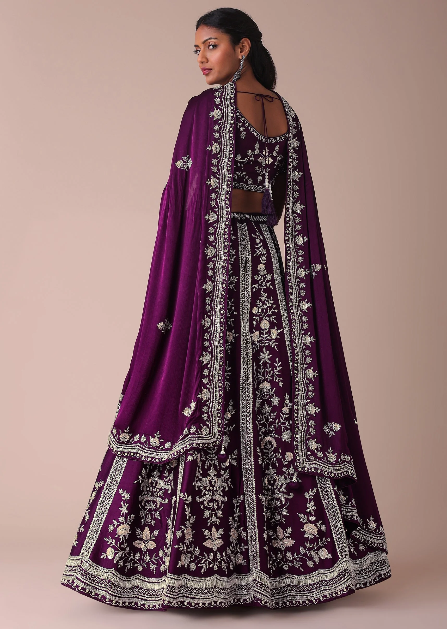 Mulberry Purple Lehenga With Handwork Embroidery - Image 5