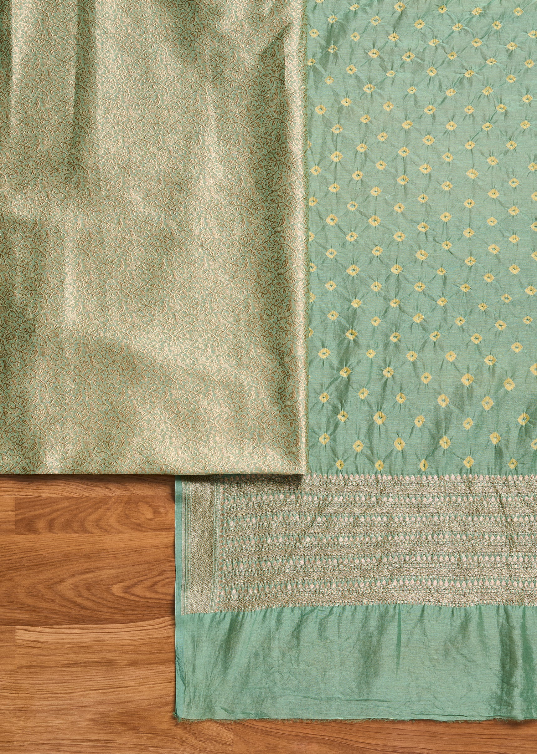 Green Banarasi Brocade Suit - Image 2