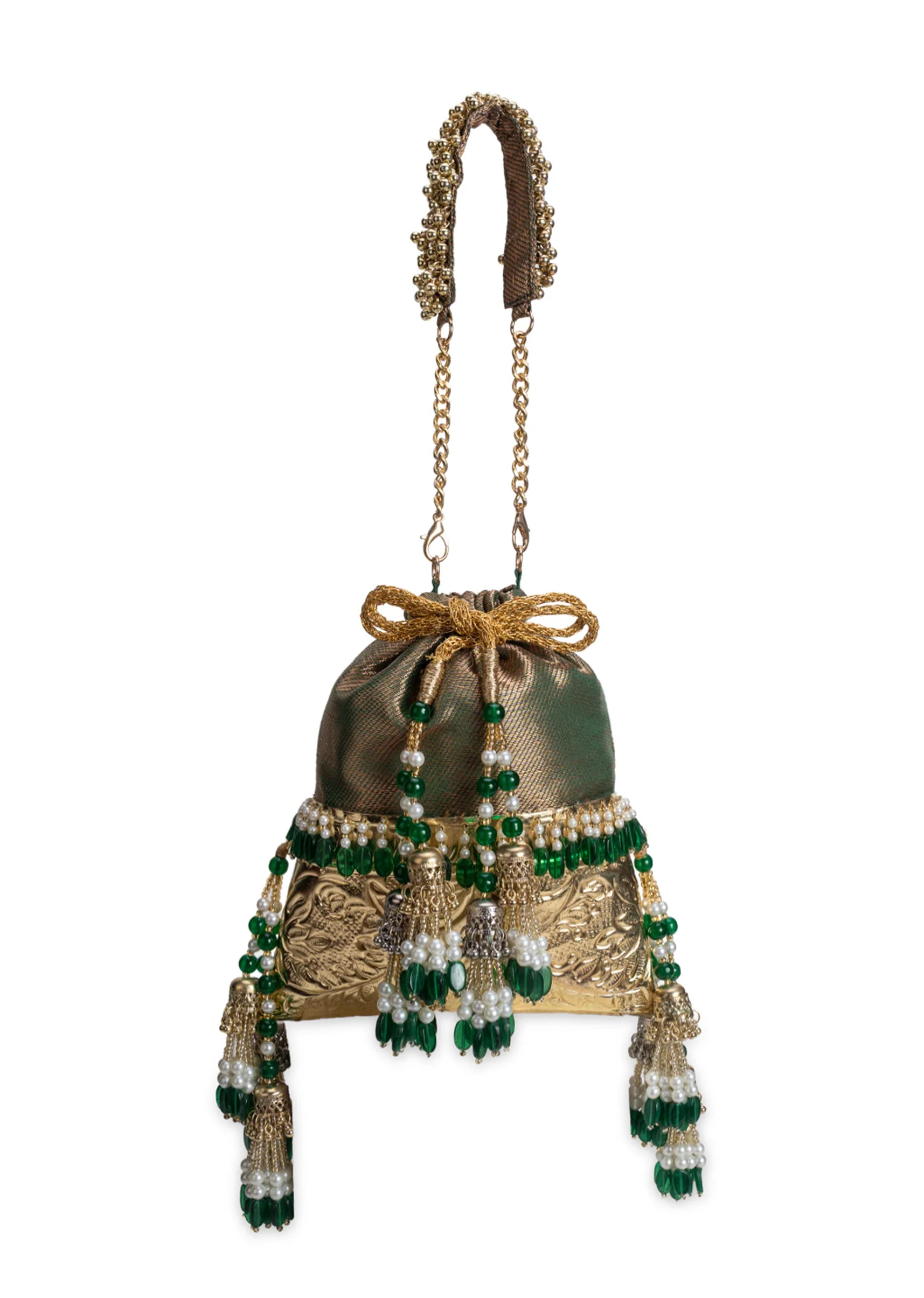 Green Brocade Potli Bag - Image 2