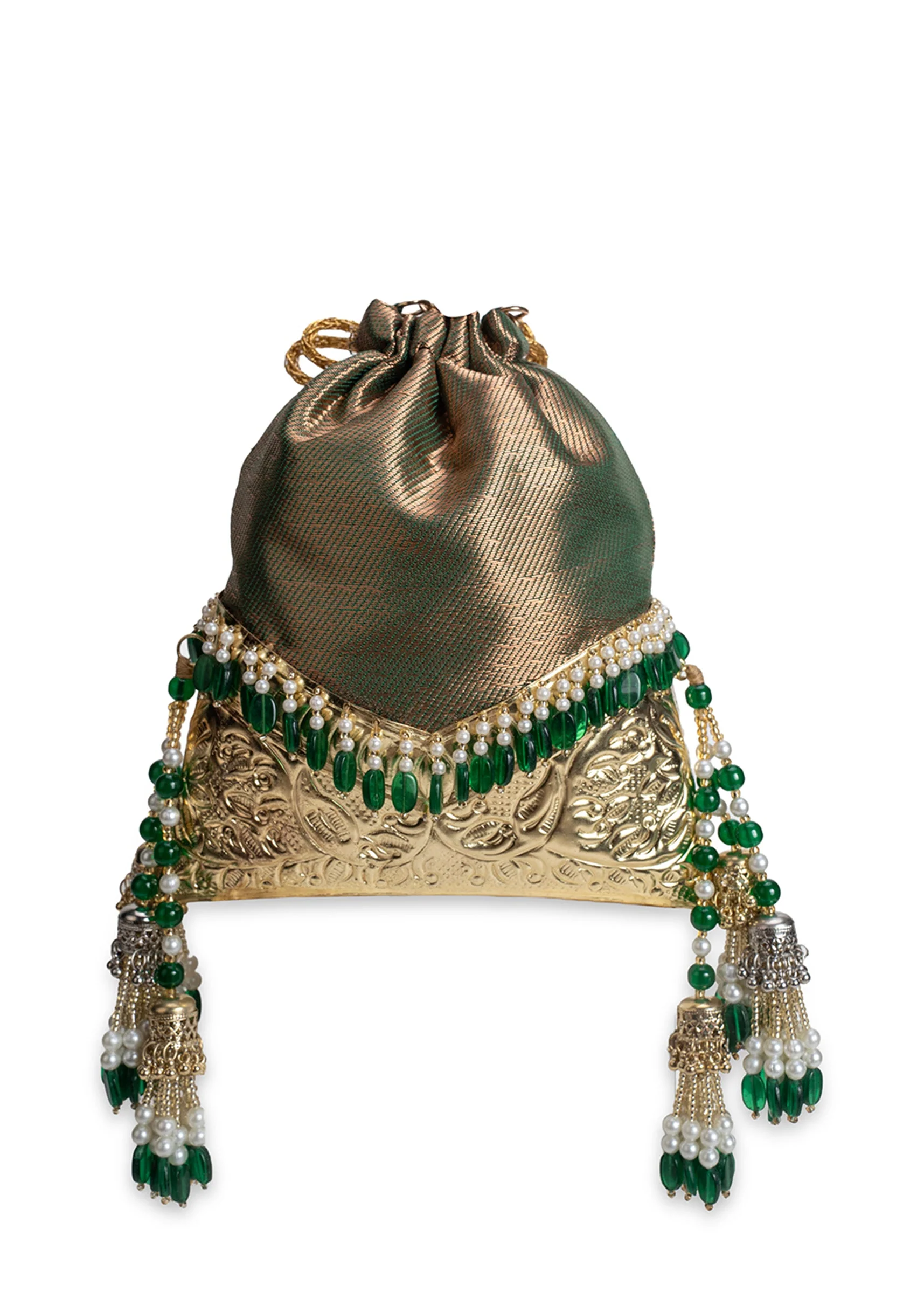 Green Brocade Potli Bag - Image 6