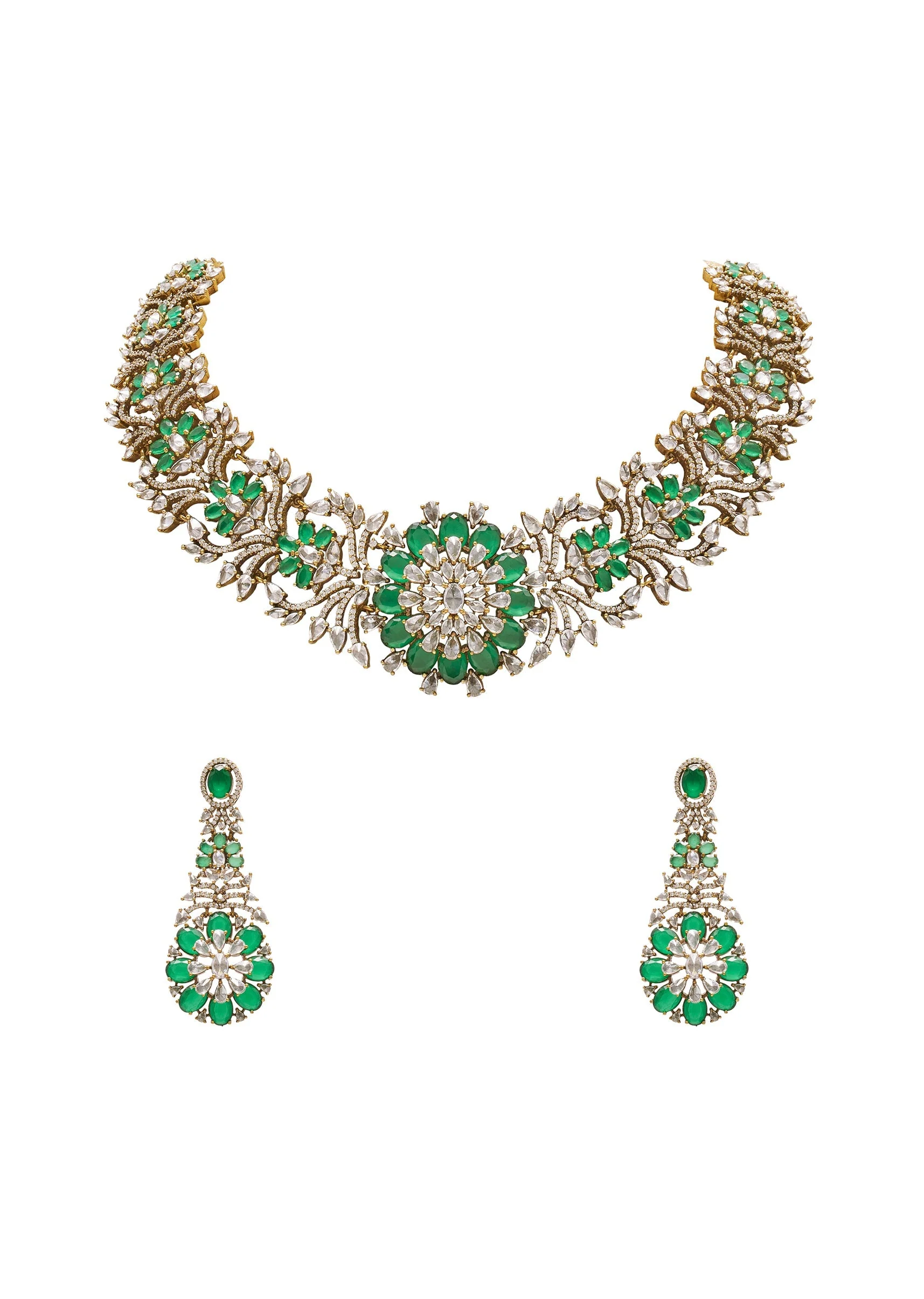 Green Crystal Zirconia Necklace Set - Image 2