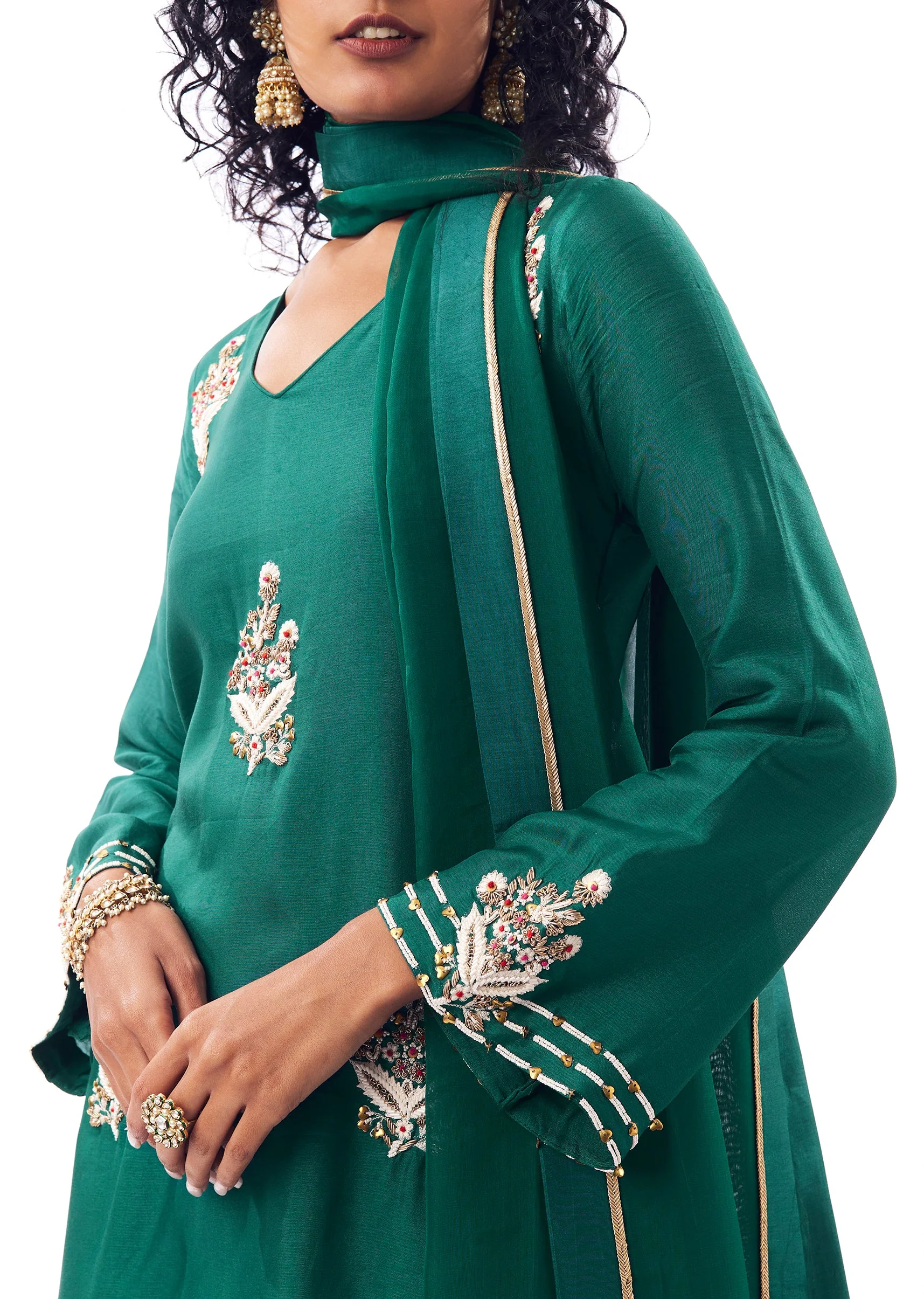 Green Dhoti Suit - Image 2