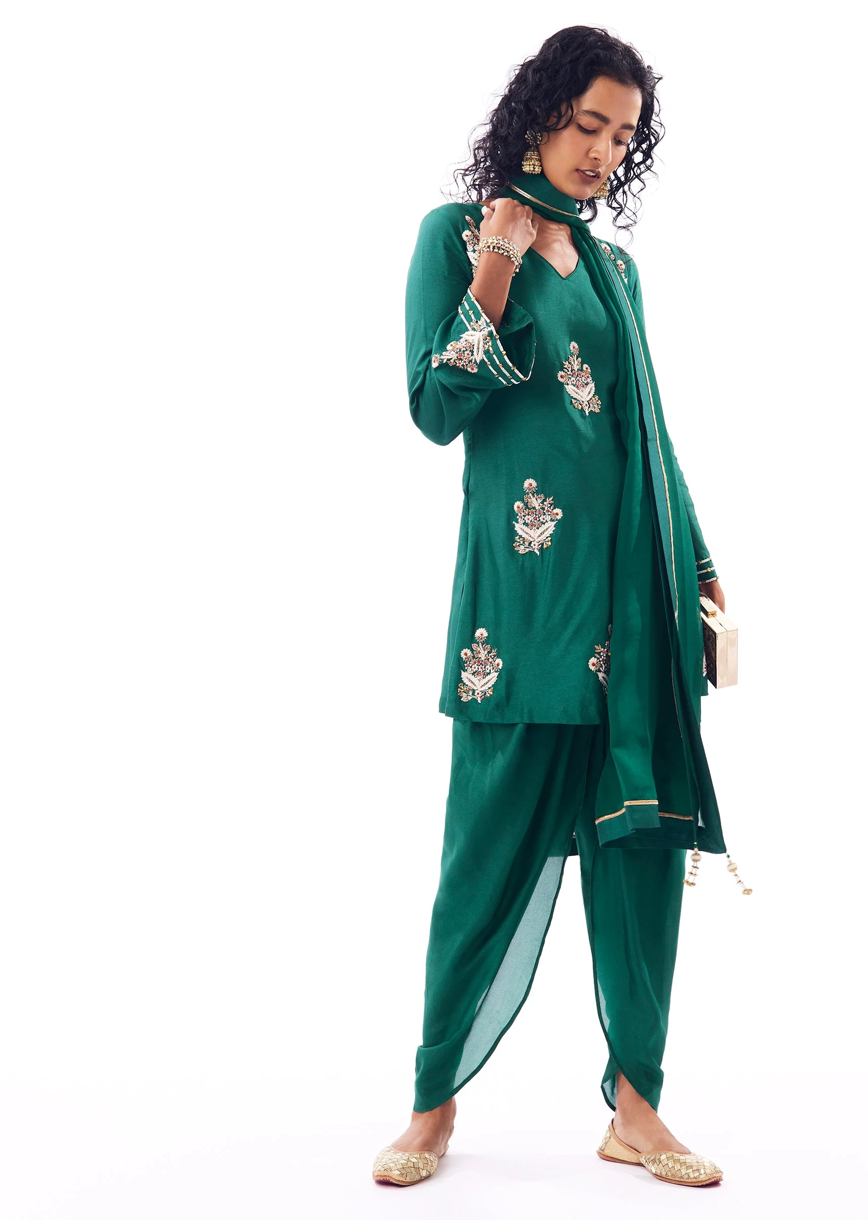 Green Dhoti Suit - Image 3